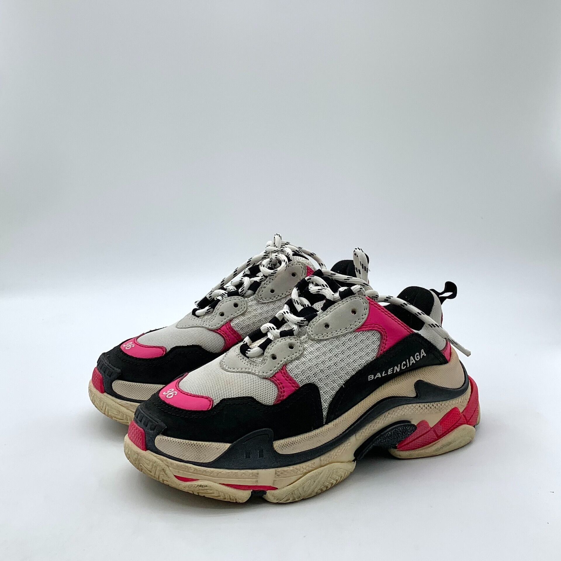 Balenciaga Balenciaga Pink Mesh Triple S Sneakers EU 36 Size US 6 / IT 36 - 2 Thumbnail