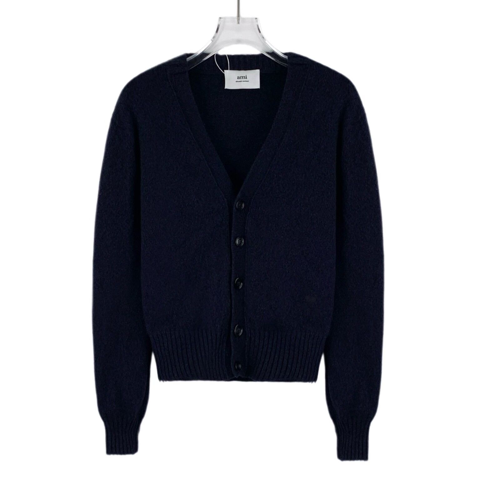 AMI Ami Heart Logo Cashmere V-Neck Cardigan M Size US M / EU 48-50 / 2 - 2 Thumbnail