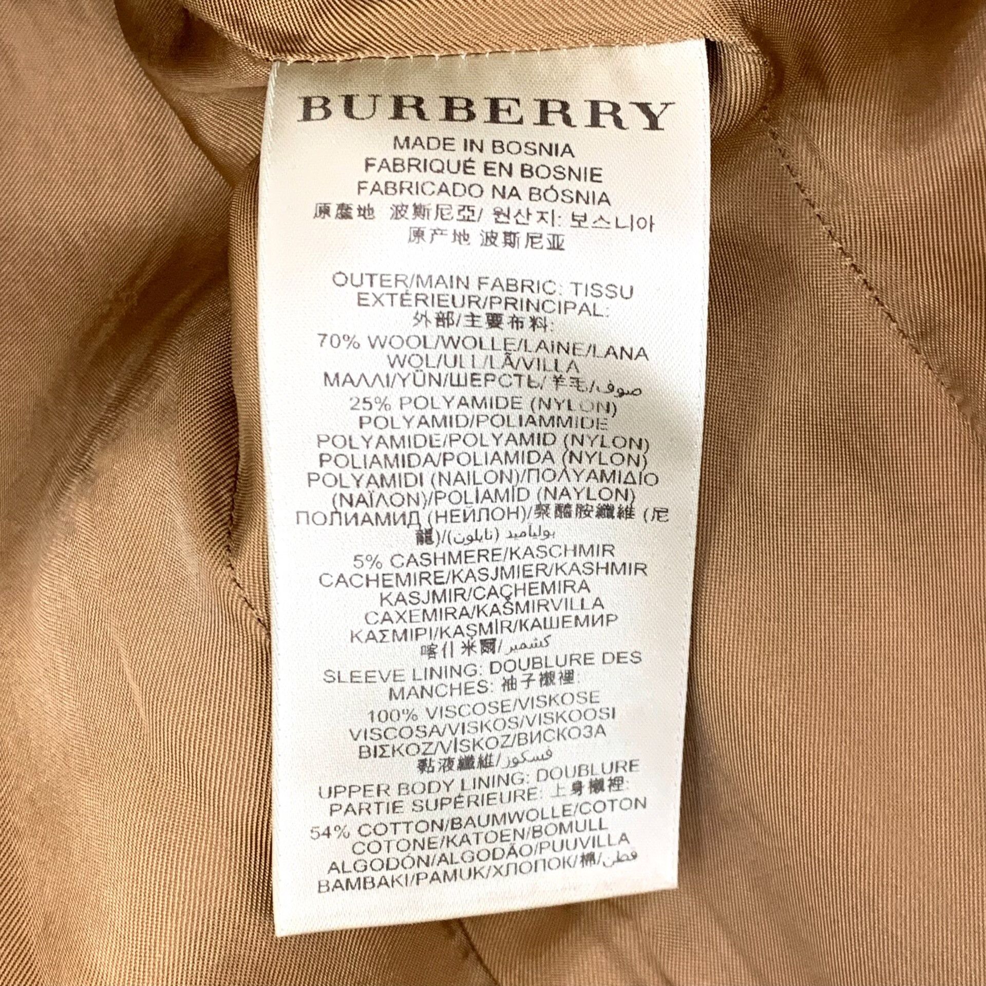 Burberry Burberry Brit Wool Cashmere Double Breasted Coat US 2 Size XS / US 0-2 / IT 36-38 - 7 Thumbnail