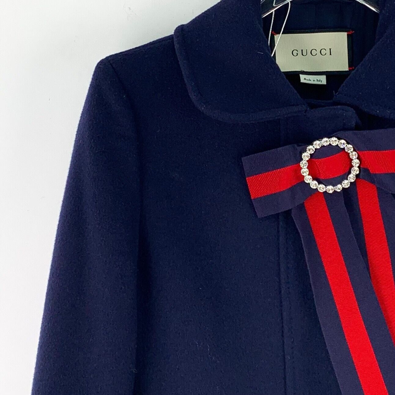 Gucci Gucci Crystal Bow Stripe Wool Coat IT 38 Size XS / US 0-2 / IT 36-38 - 4 Thumbnail