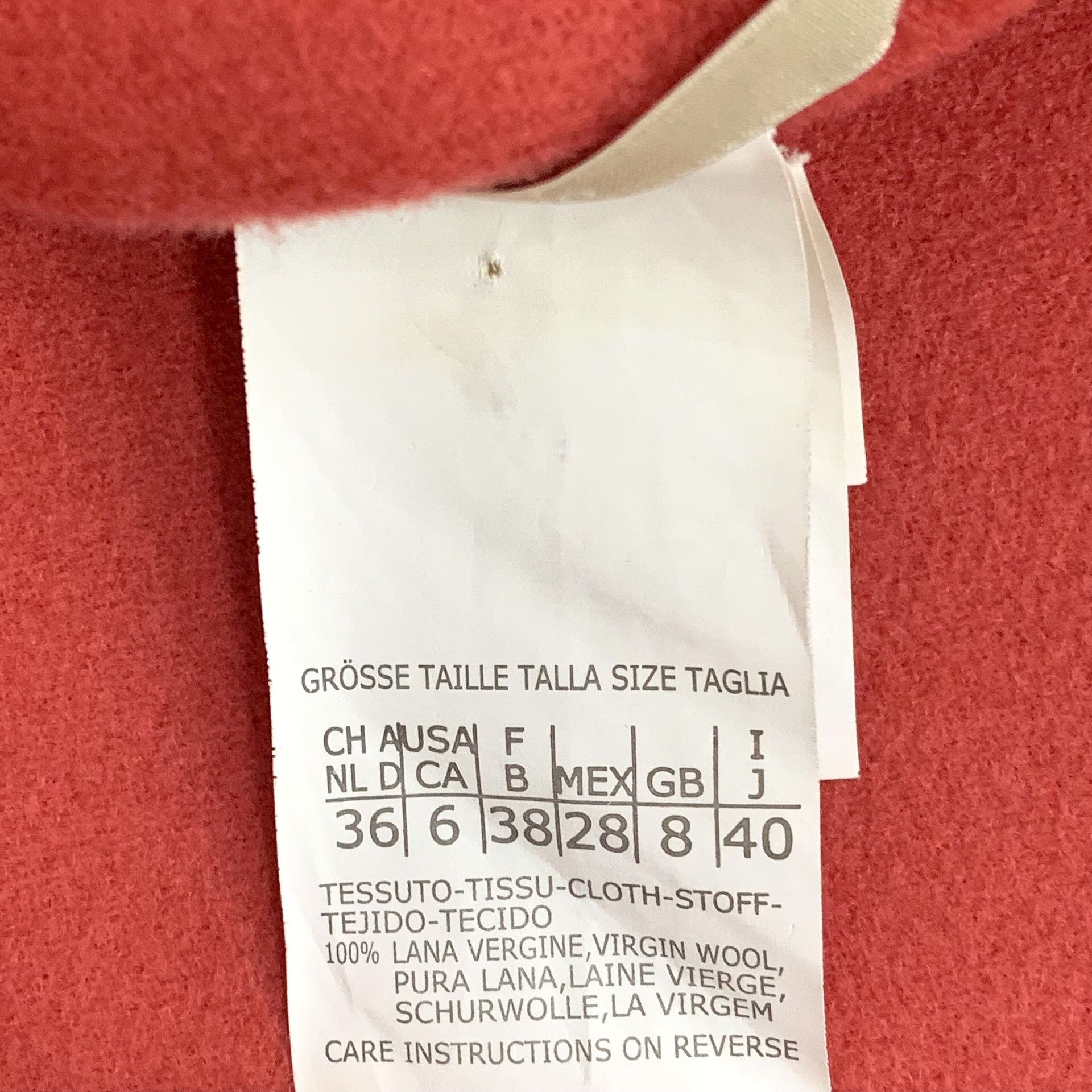 Max Mara 'S MaxMara Red Virgin Wool Coat IT 40 Size S / US 4 / IT 40 - 7 Thumbnail