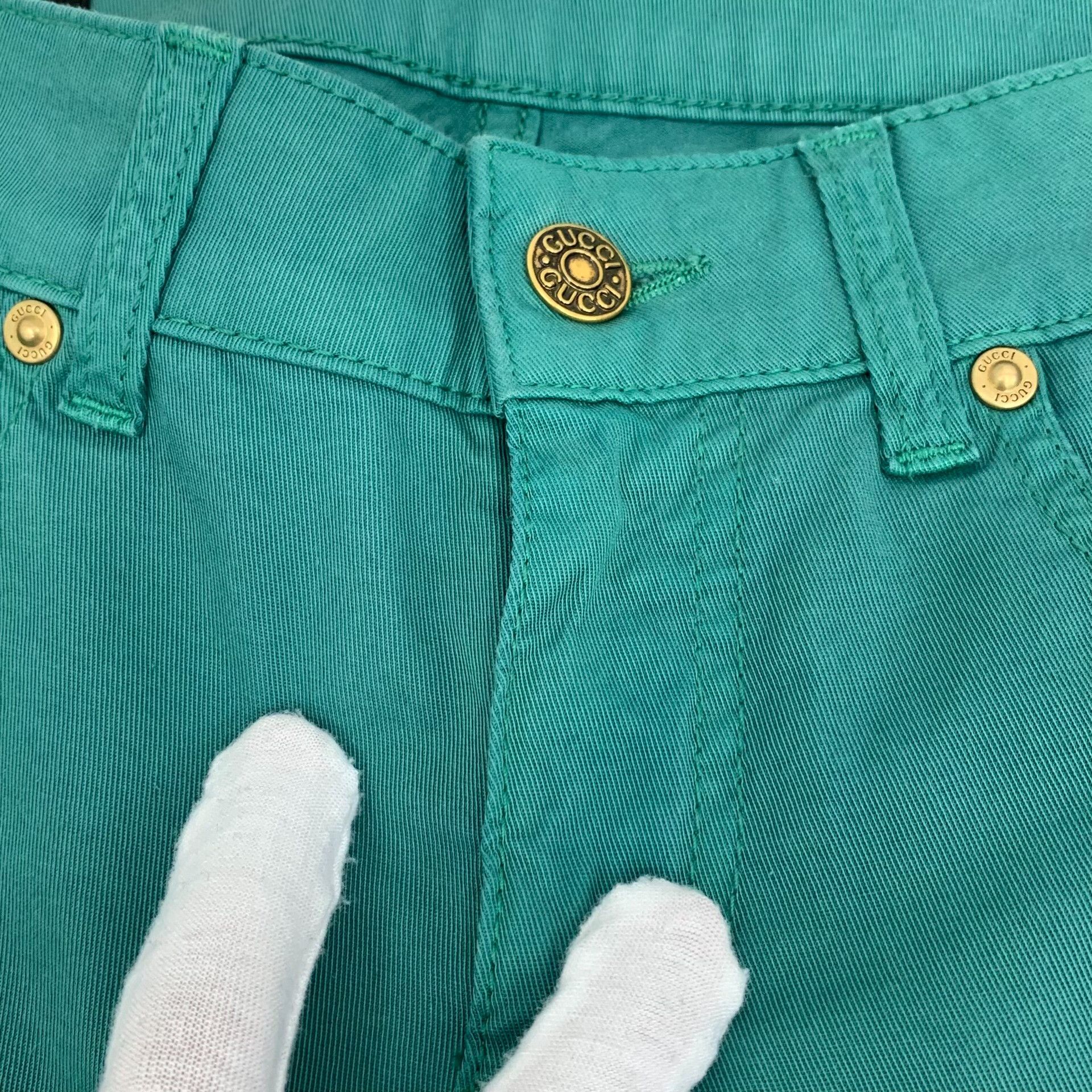 Gucci Gucci Teal Cotton Casual Pants IT 36 Size 25" / US 0 / IT 36 - 10 Thumbnail