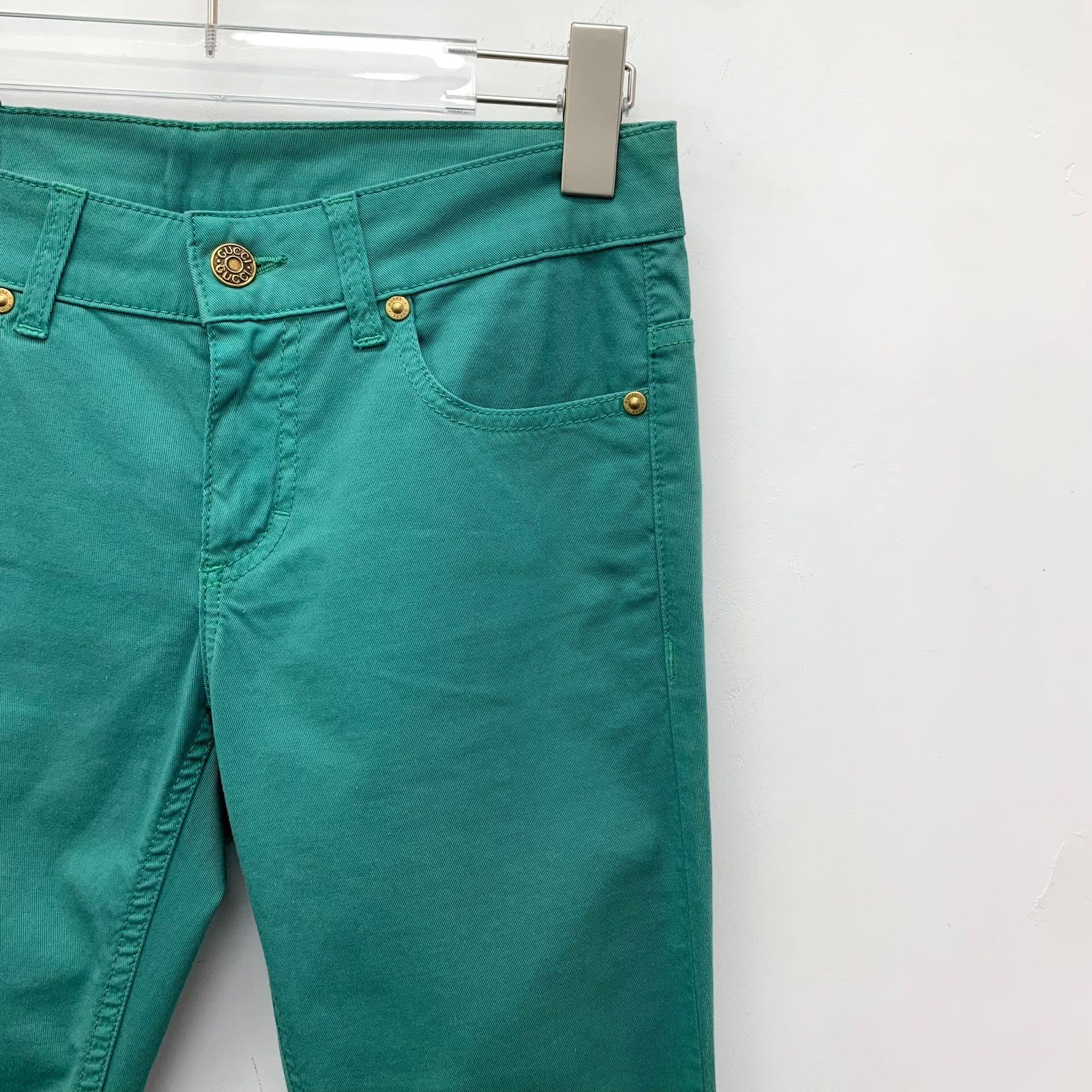Gucci Gucci Teal Cotton Casual Pants IT 36 Size 25" / US 0 / IT 36 - 4 Thumbnail