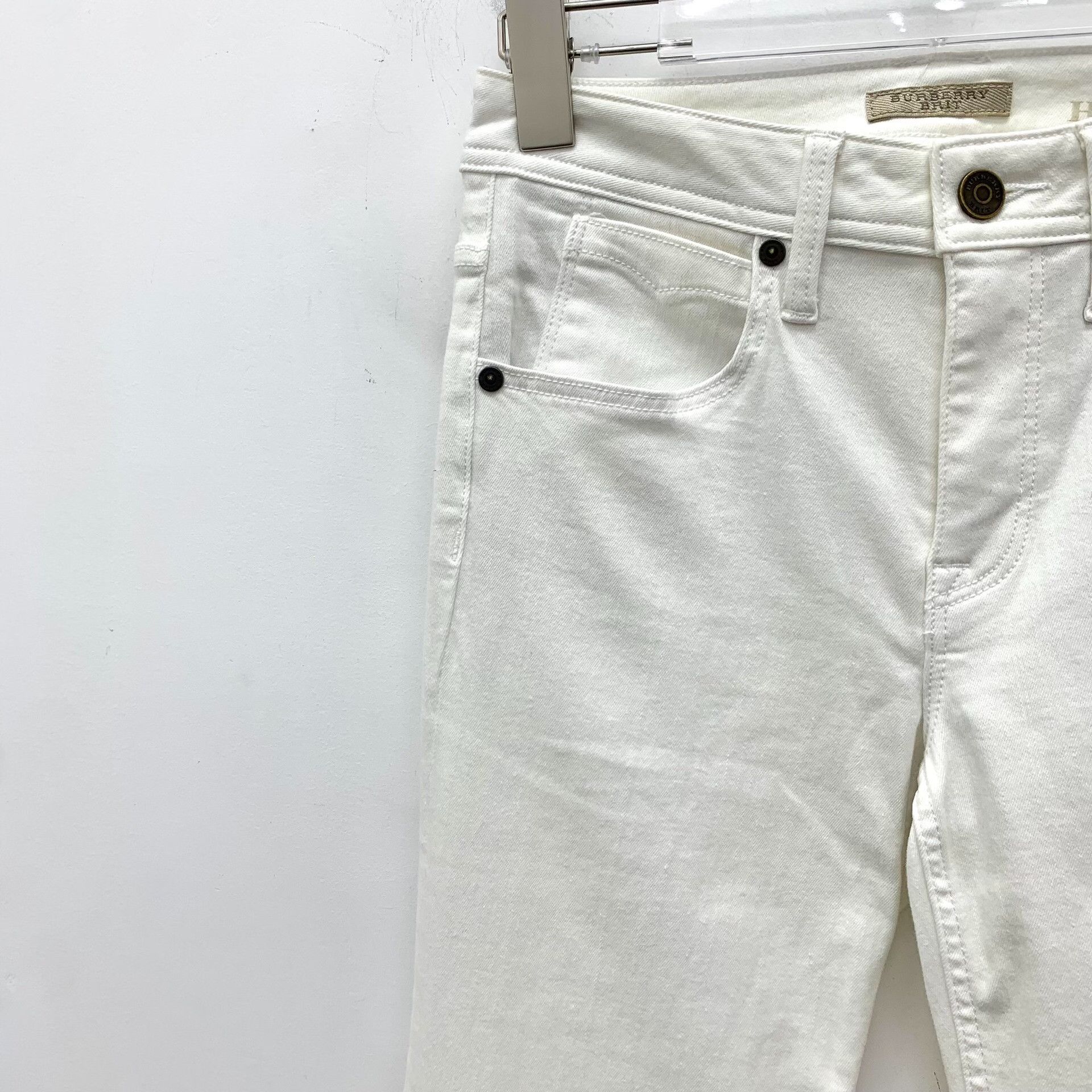 Burberry Burberry Brit White Cotton Straight Pants 26 Size 26" / US 2 / IT 38 - 4 Thumbnail