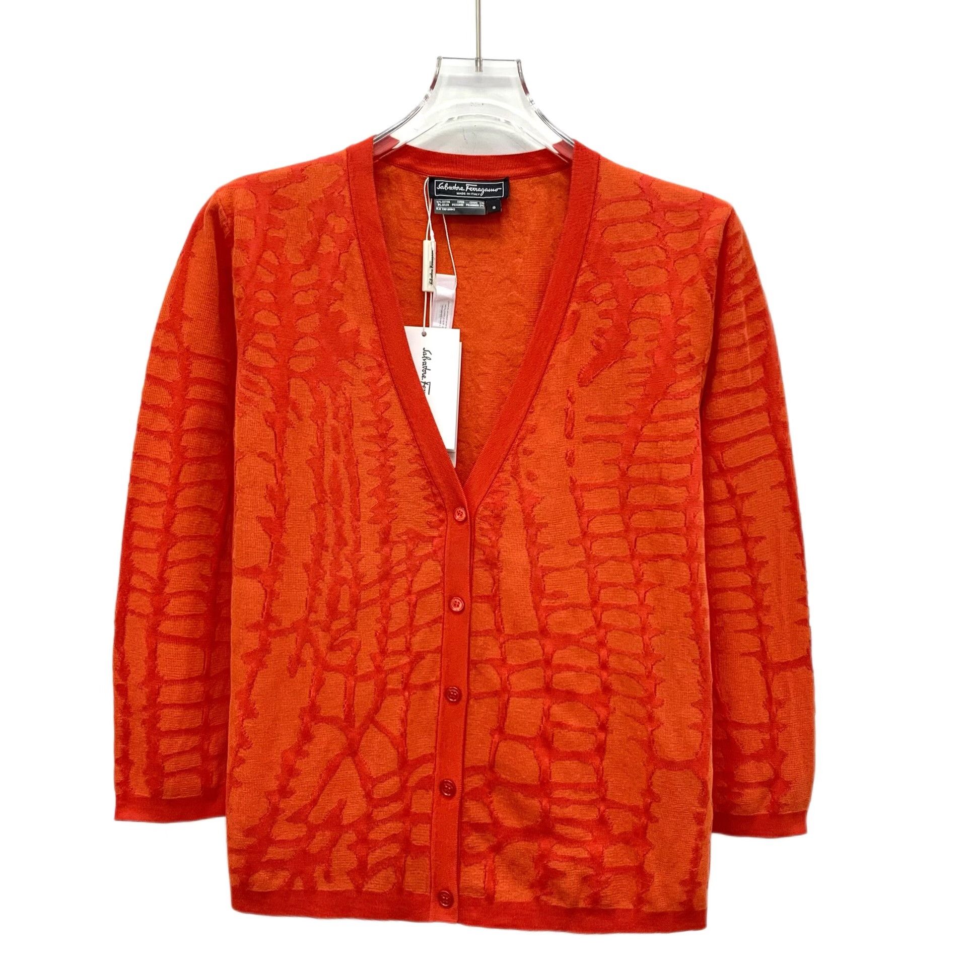 Salvatore Ferragamo Salvatore Ferragamo Patterned Knit Cardigan Size S Size US S / EU 44-46 / 1 - 2 Thumbnail