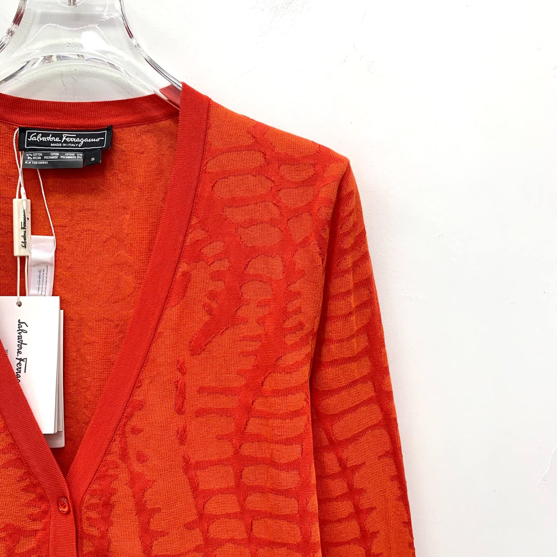 Salvatore Ferragamo Salvatore Ferragamo Patterned Knit Cardigan Size S Size US S / EU 44-46 / 1 - 4 Thumbnail