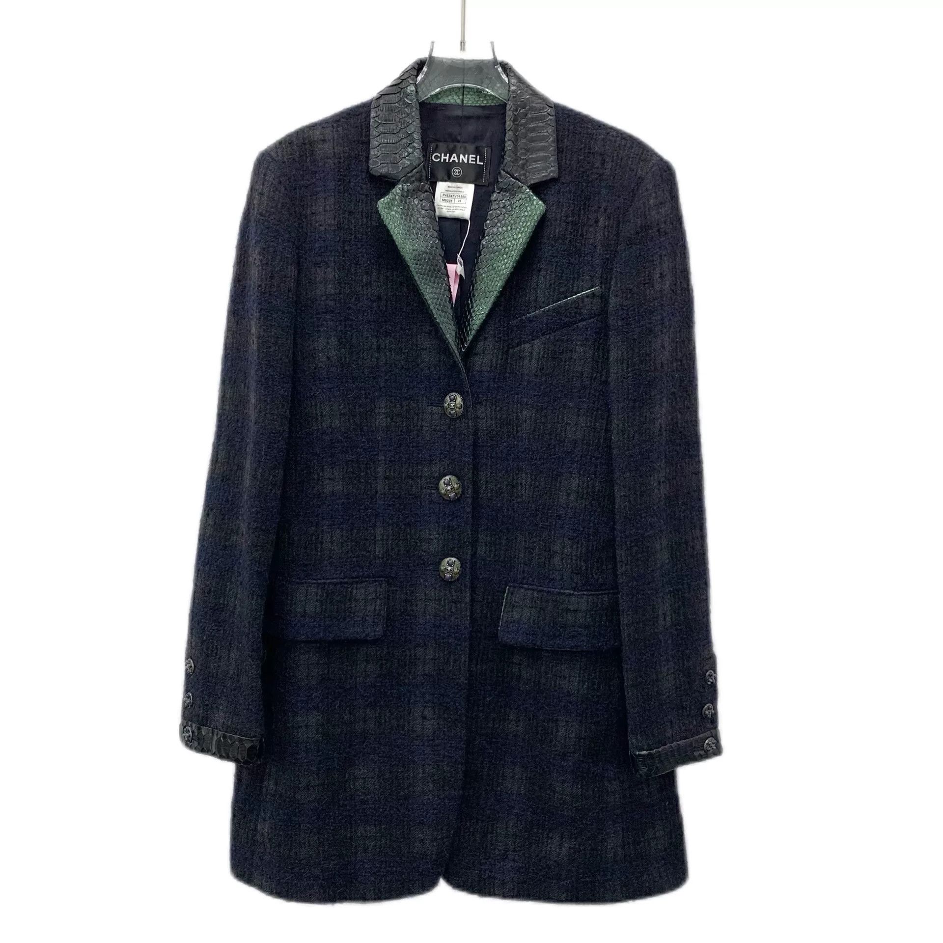Chanel Chanel Python Trim Wool Alpaca Coat 36 Size XS / US 0-2 / IT 36-38 - 2 Thumbnail