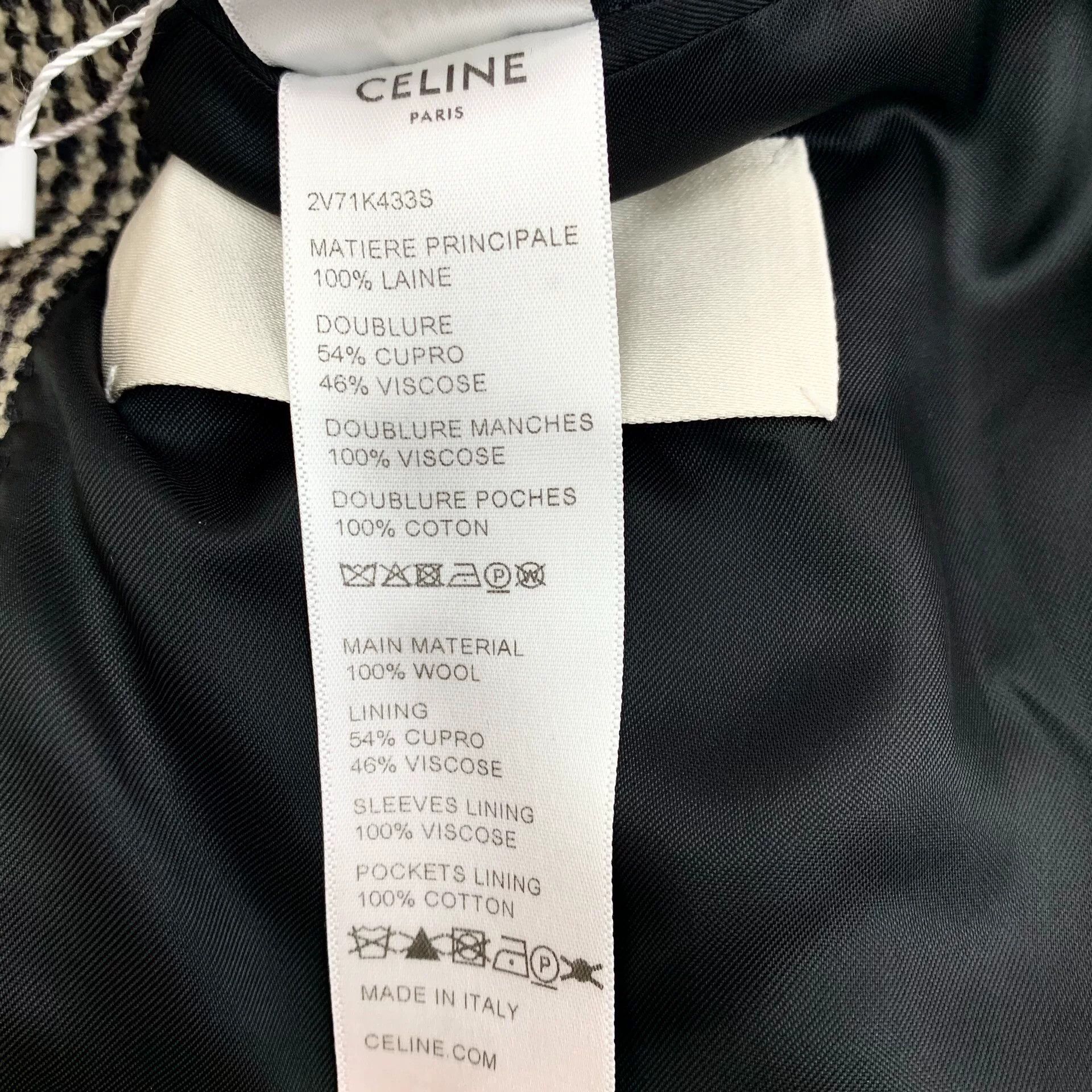 Celine Celine Houndstooth Wool Single Breasted Coat 36 Size XS / US 0-2 / IT 36-38 - 8 Thumbnail