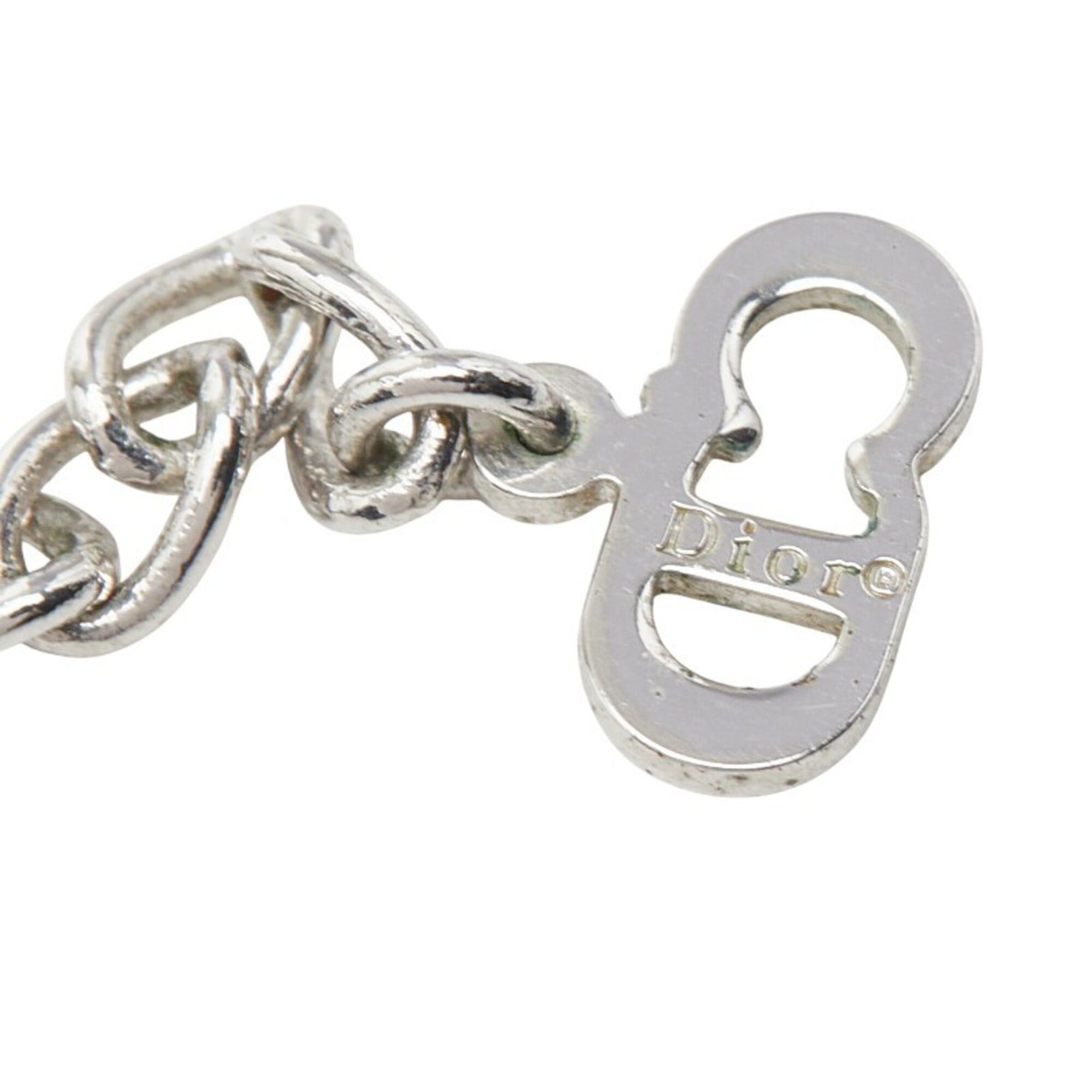 Dior Christian Dior Dior Logo Plate Chain Pendant Necklace, Silver Metal, Women's Size ONE SIZE - 6 Thumbnail