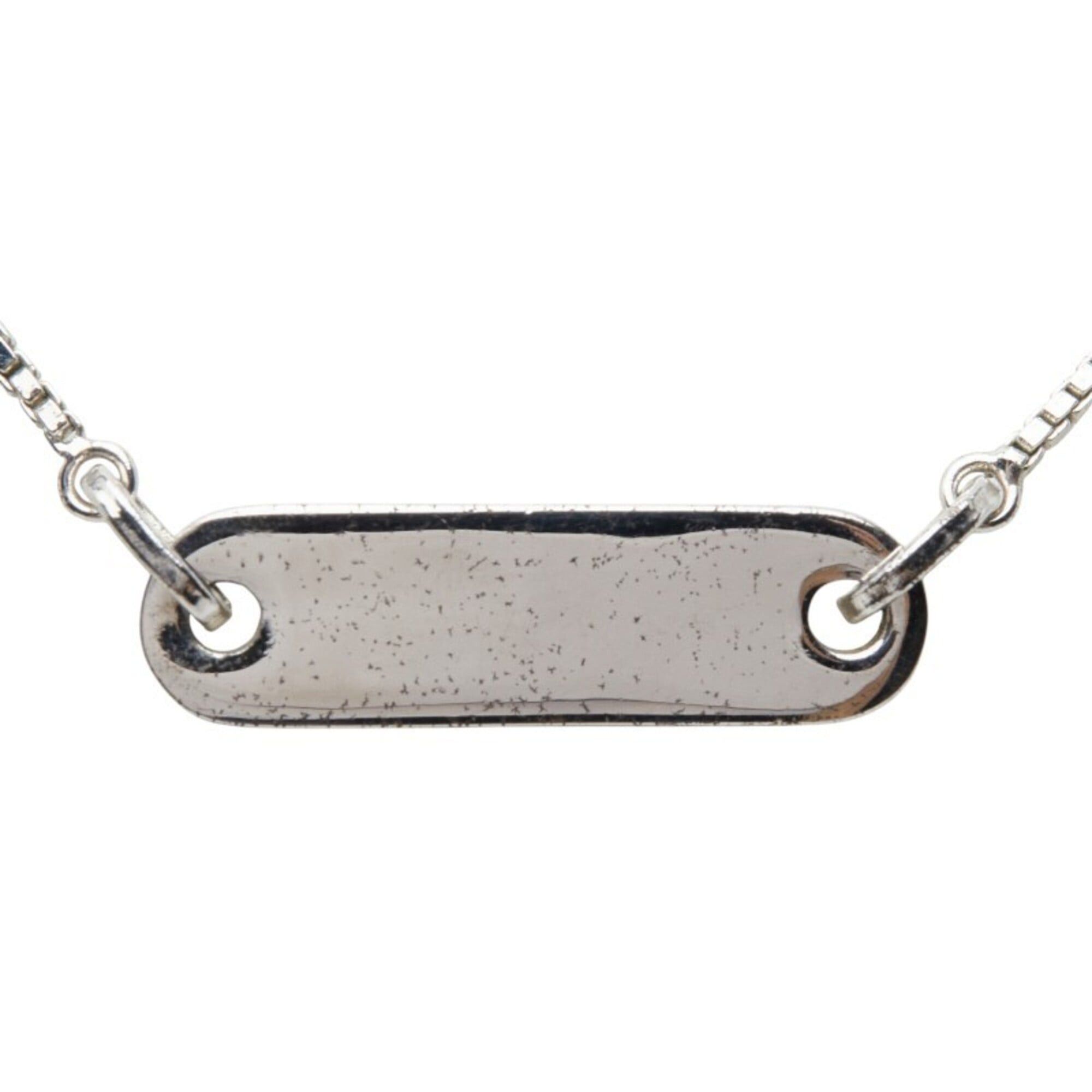 Dior Christian Dior Dior Logo Plate Chain Pendant Necklace, Silver Metal, Women's Size ONE SIZE - 3 Thumbnail