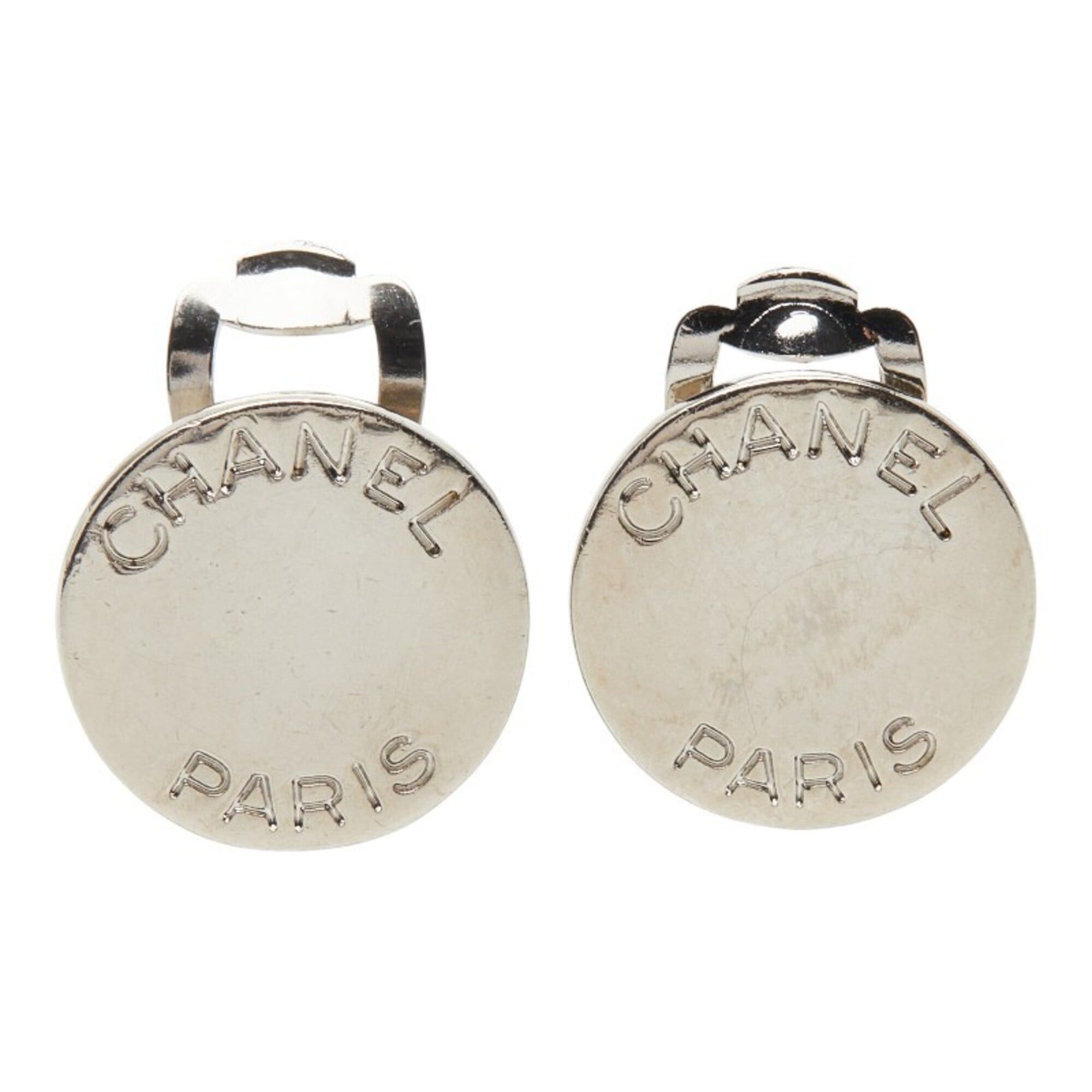 Chanel Chanel Logo Earrings, Silver Metal, Women's CHANEL Size ONE SIZE - 2 Thumbnail