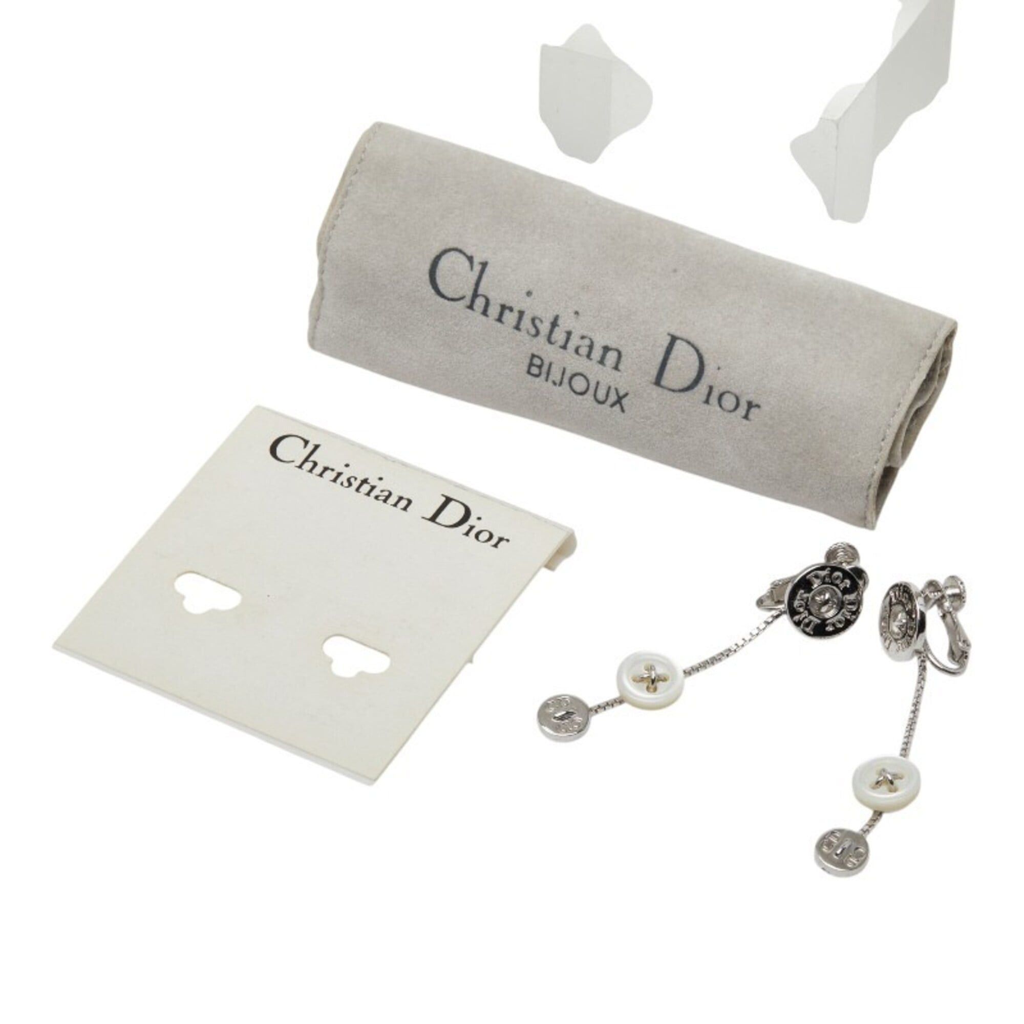 Dior Christian Dior Dior CD Logo Button Motif Earrings, Silver Plastic Plated, Women's. Size ONE SIZE - 5 Thumbnail