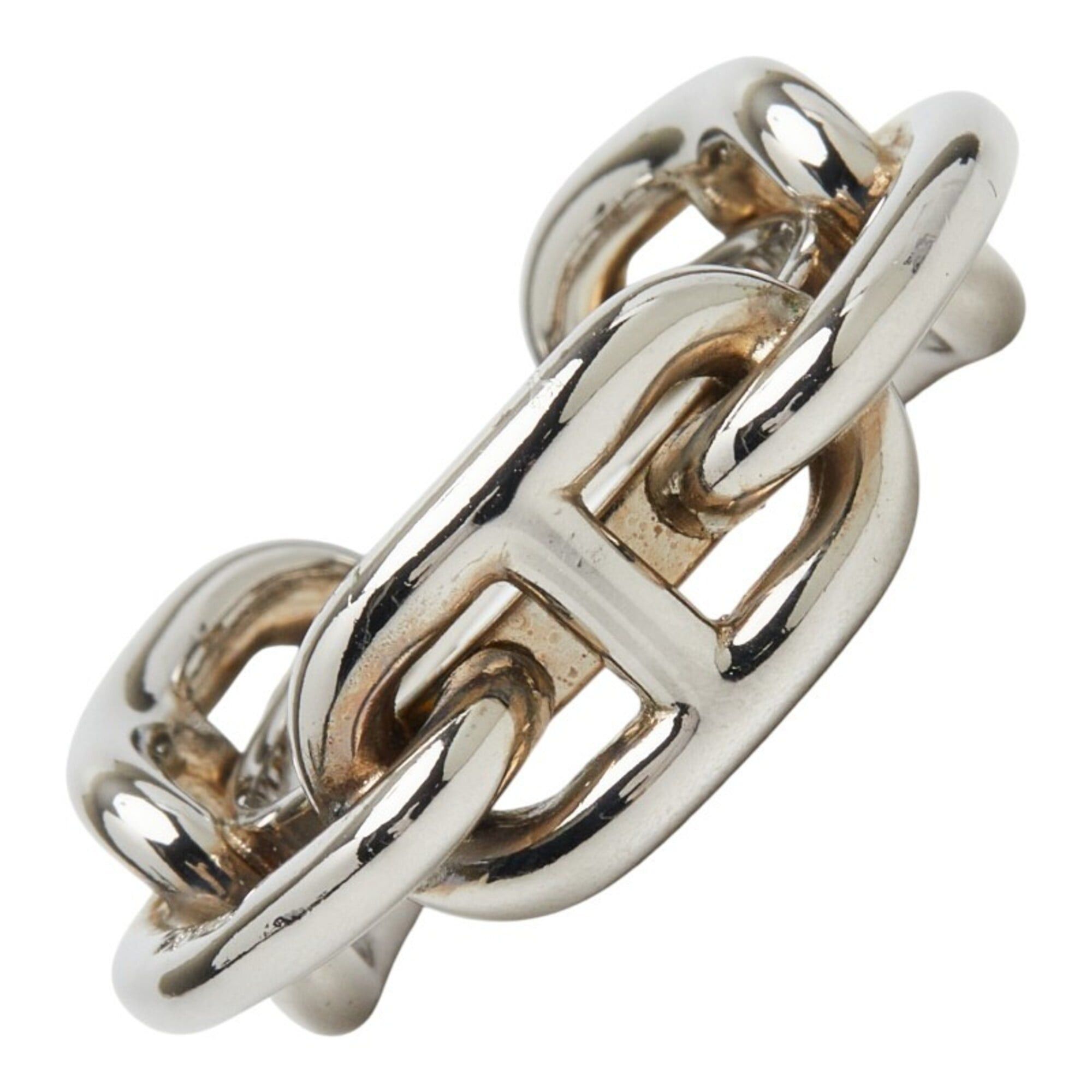 Hermes Hermes Chaine d'Ancre Scarf Muffler Ring Silver Metal Women's HERMES Size ONE SIZE - 2 Thumbnail
