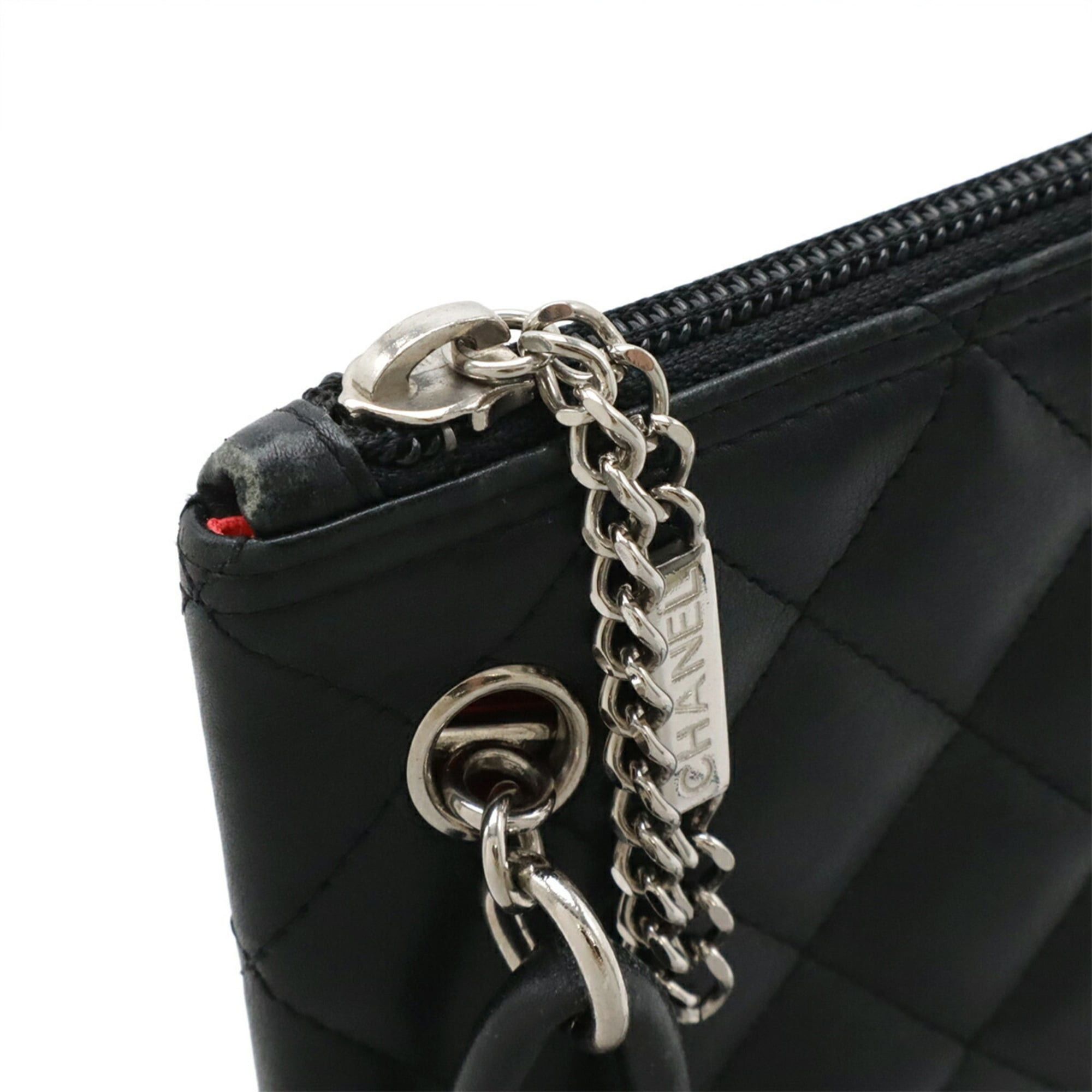 Chanel CHANEL Cambon Line Coco Mark Medium Pochette Shoulder Bag, Soft Calf Leather, Black/White, A29793 Size ONE SIZE - 6 Thumbnail