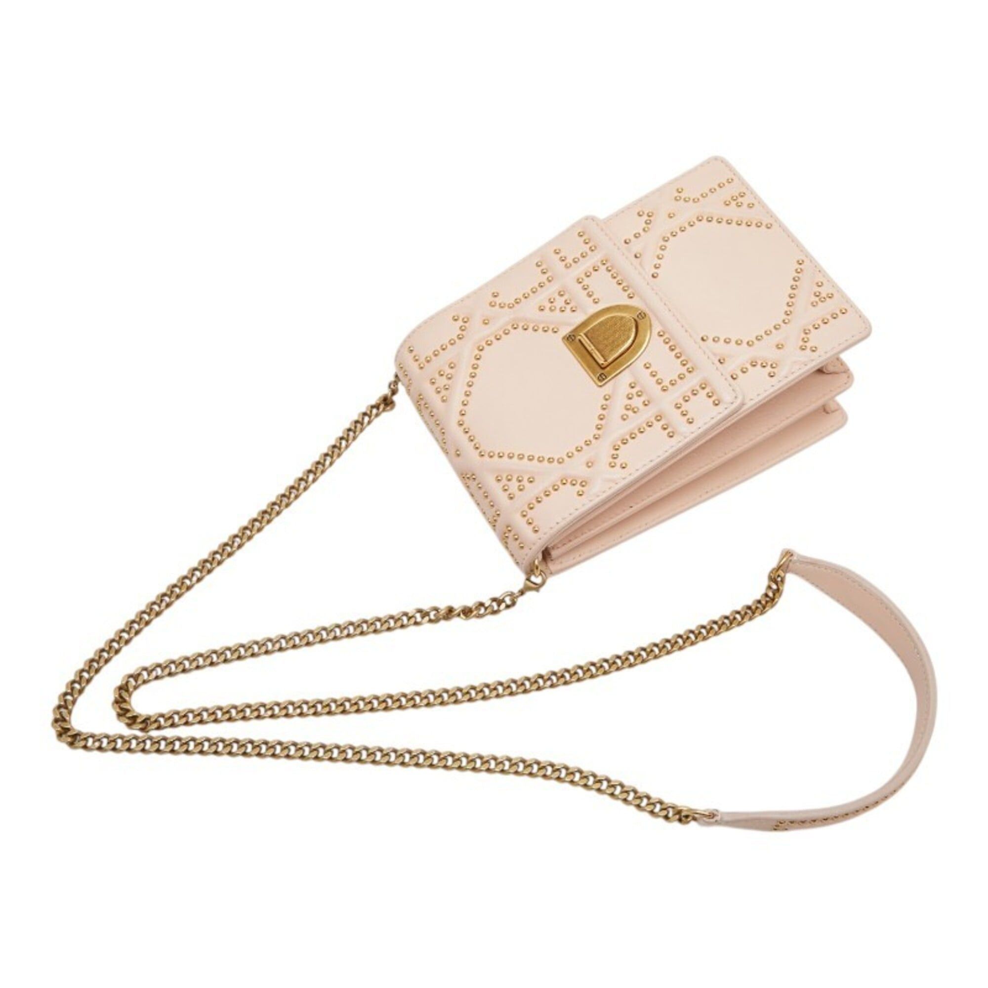 Dior Christian Dior Dior Diorama Chain Shoulder Bag, Pink Leather, Women's Size ONE SIZE - 4 Thumbnail