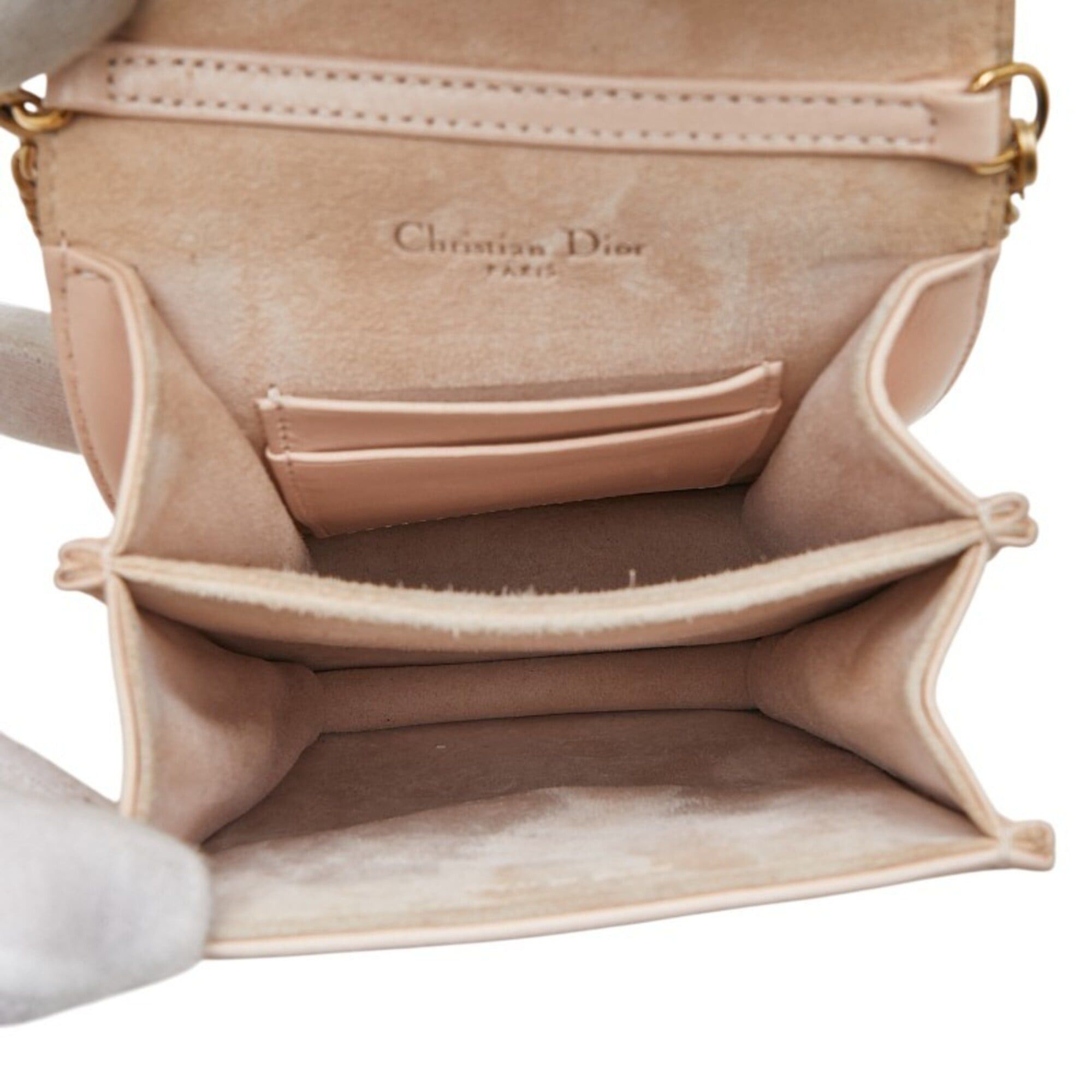 Dior Christian Dior Dior Diorama Chain Shoulder Bag, Pink Leather, Women's Size ONE SIZE - 8 Thumbnail