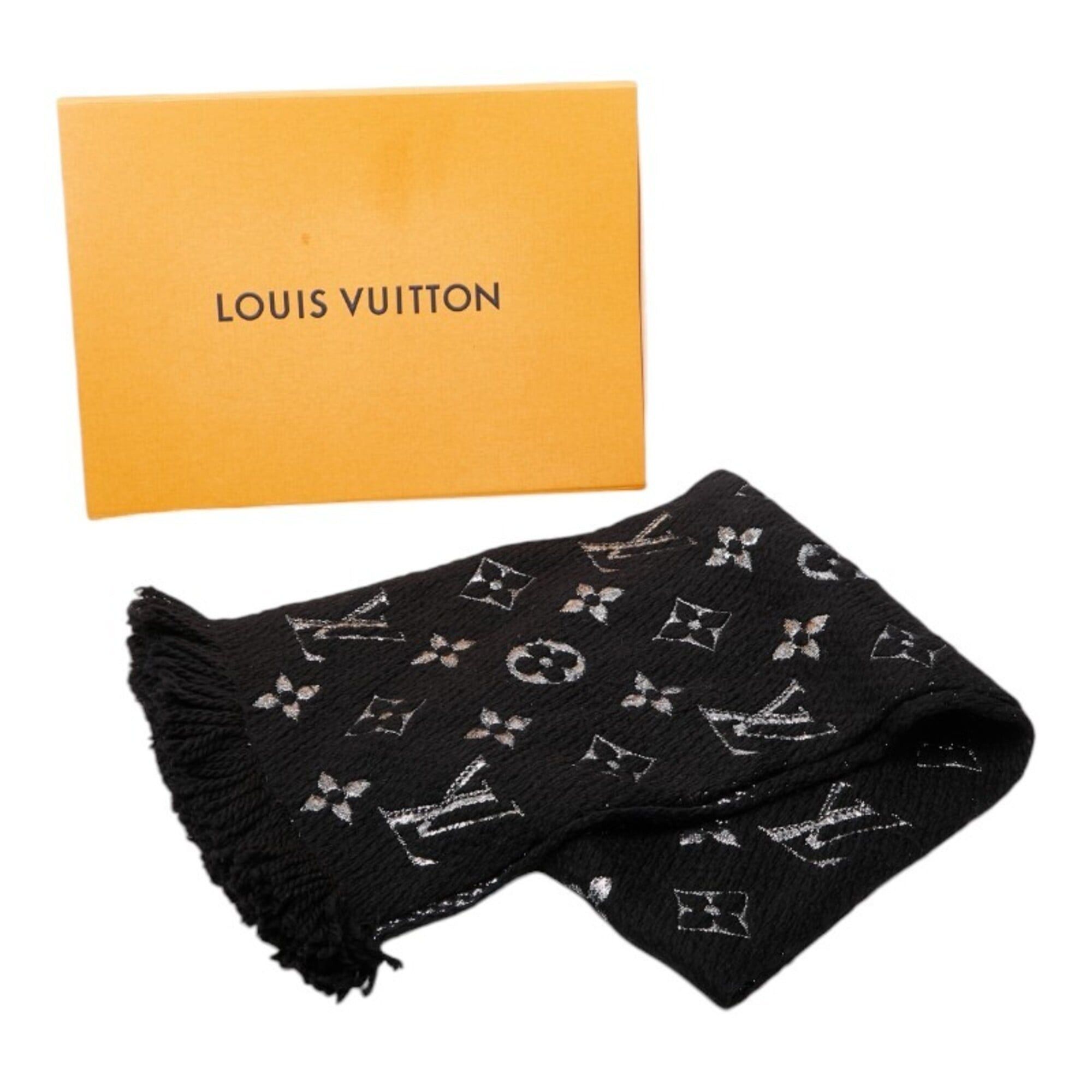 Louis Vuitton Louis Vuitton Echarpe Logomania Shine Scarf M75833 Noir Black Wool Silk Women's LOUIS VUITTON Size ONE SIZE - 5 Thumbnail