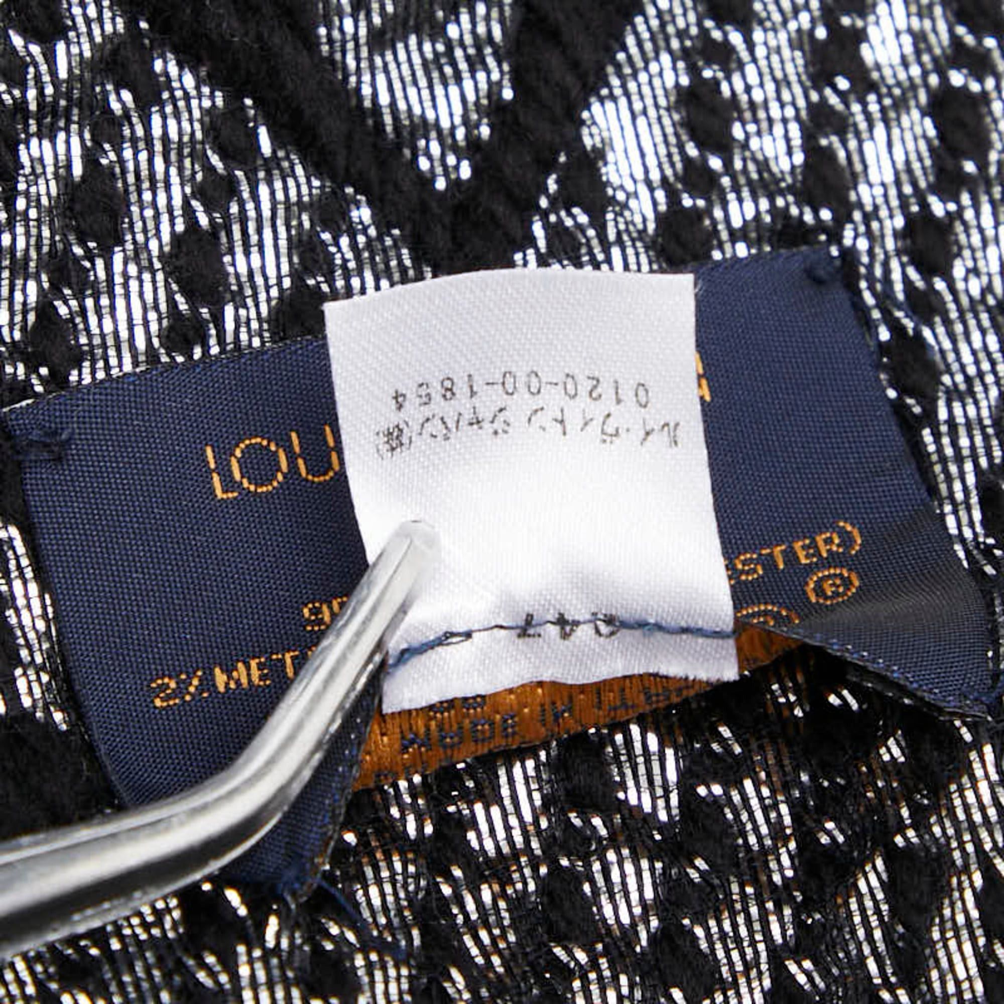 Louis Vuitton Louis Vuitton Echarpe Logomania Shine Scarf M75833 Noir Black Wool Silk Women's LOUIS VUITTON Size ONE SIZE - 4 Thumbnail
