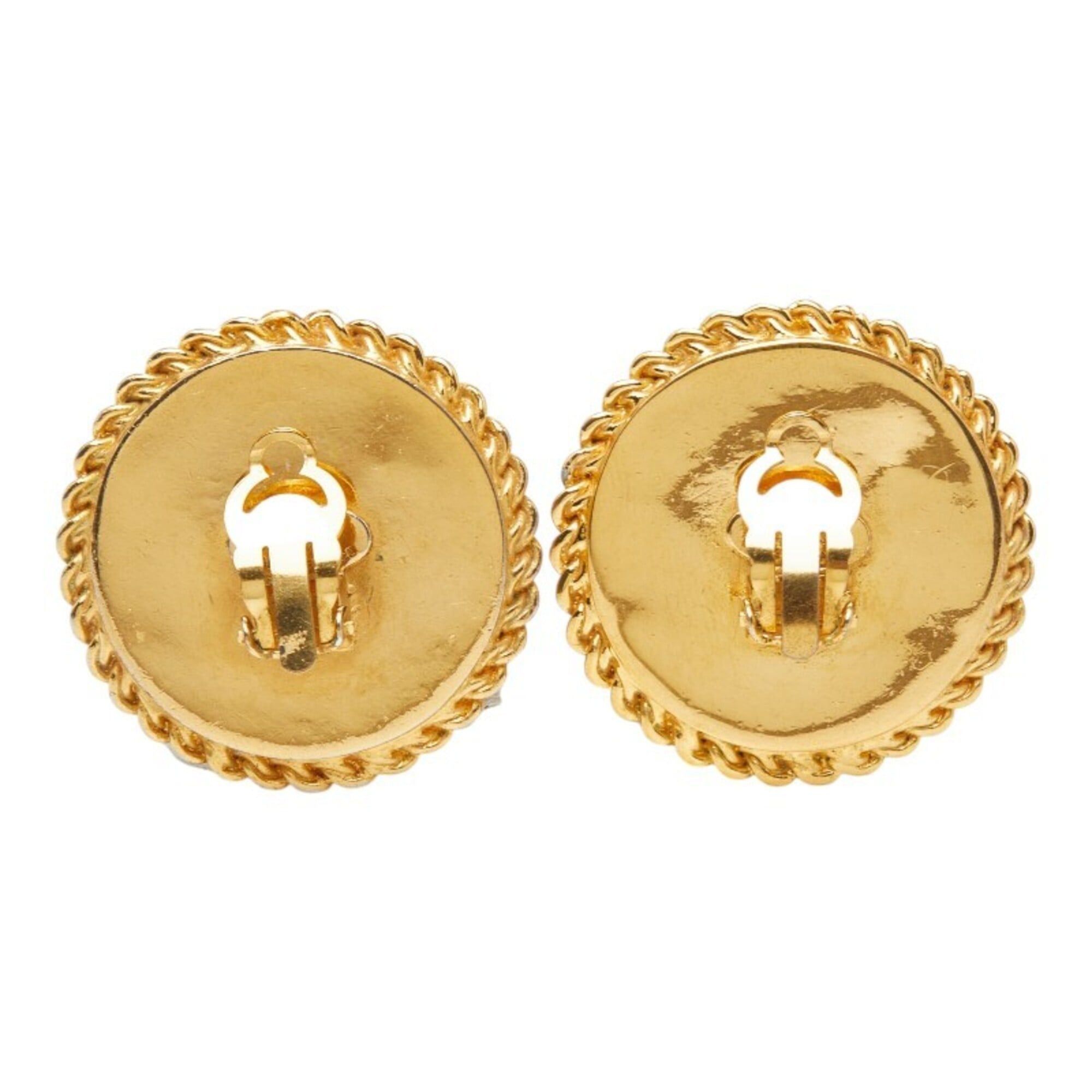 Chanel Chanel Vintage Chain Earrings, Gold and Black Plated, Women's. Size ONE SIZE - 3 Thumbnail