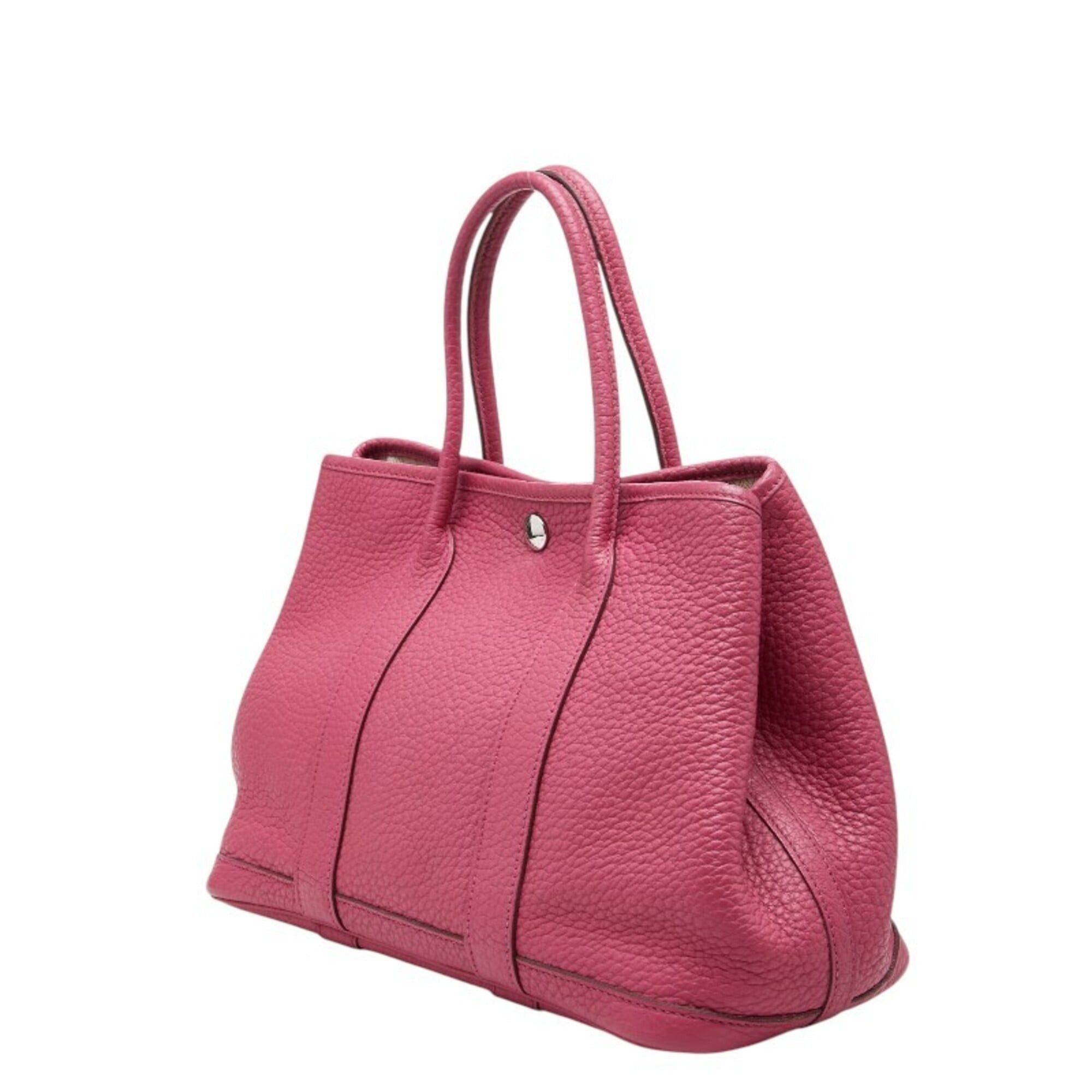 Hermes Hermes Garden Party TPM handbag, pink with silver hardware, Negonda leather, women's. Size ONE SIZE - 2 Thumbnail