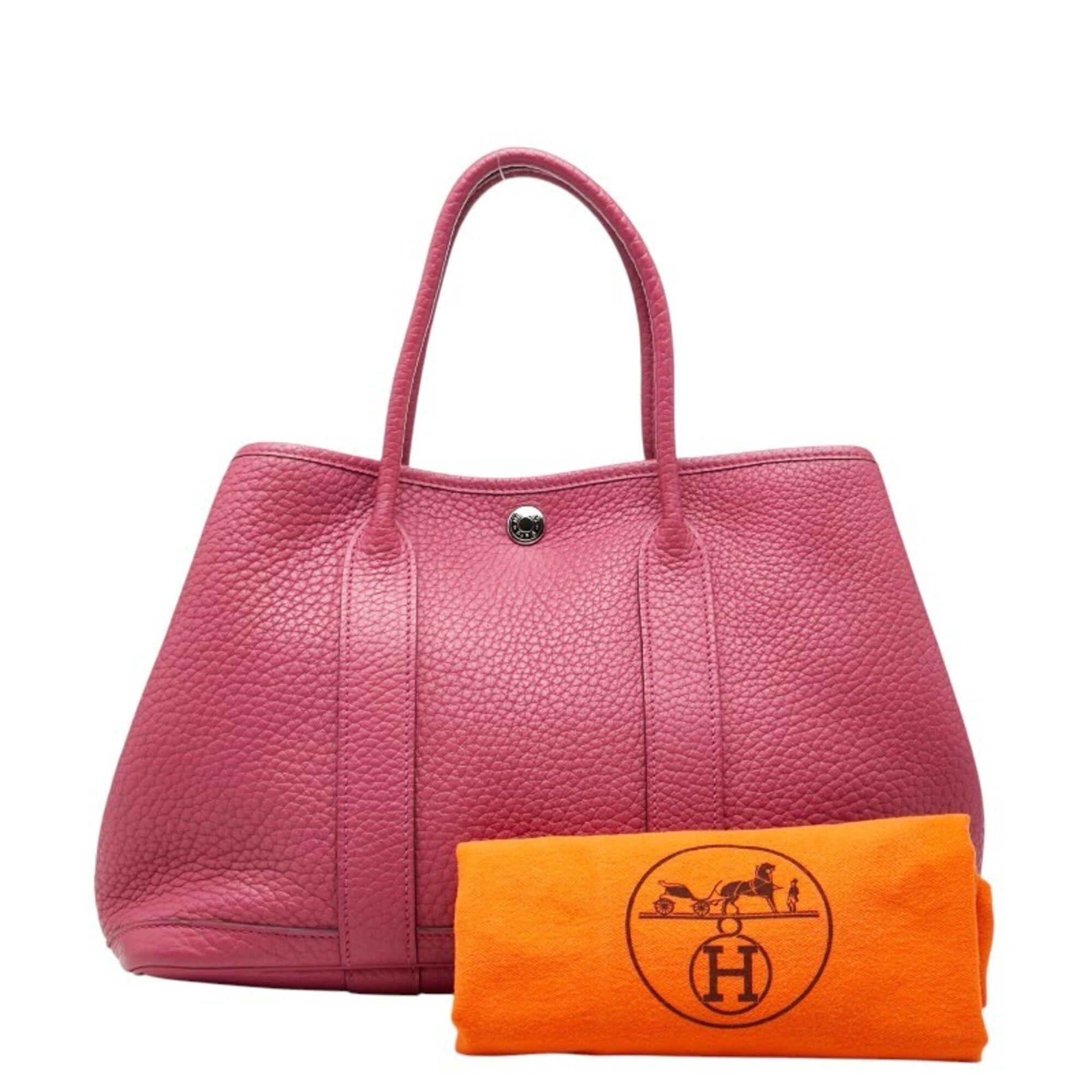 Hermes Hermes Garden Party TPM handbag, pink with silver hardware, Negonda leather, women's. Size ONE SIZE - 12 Thumbnail
