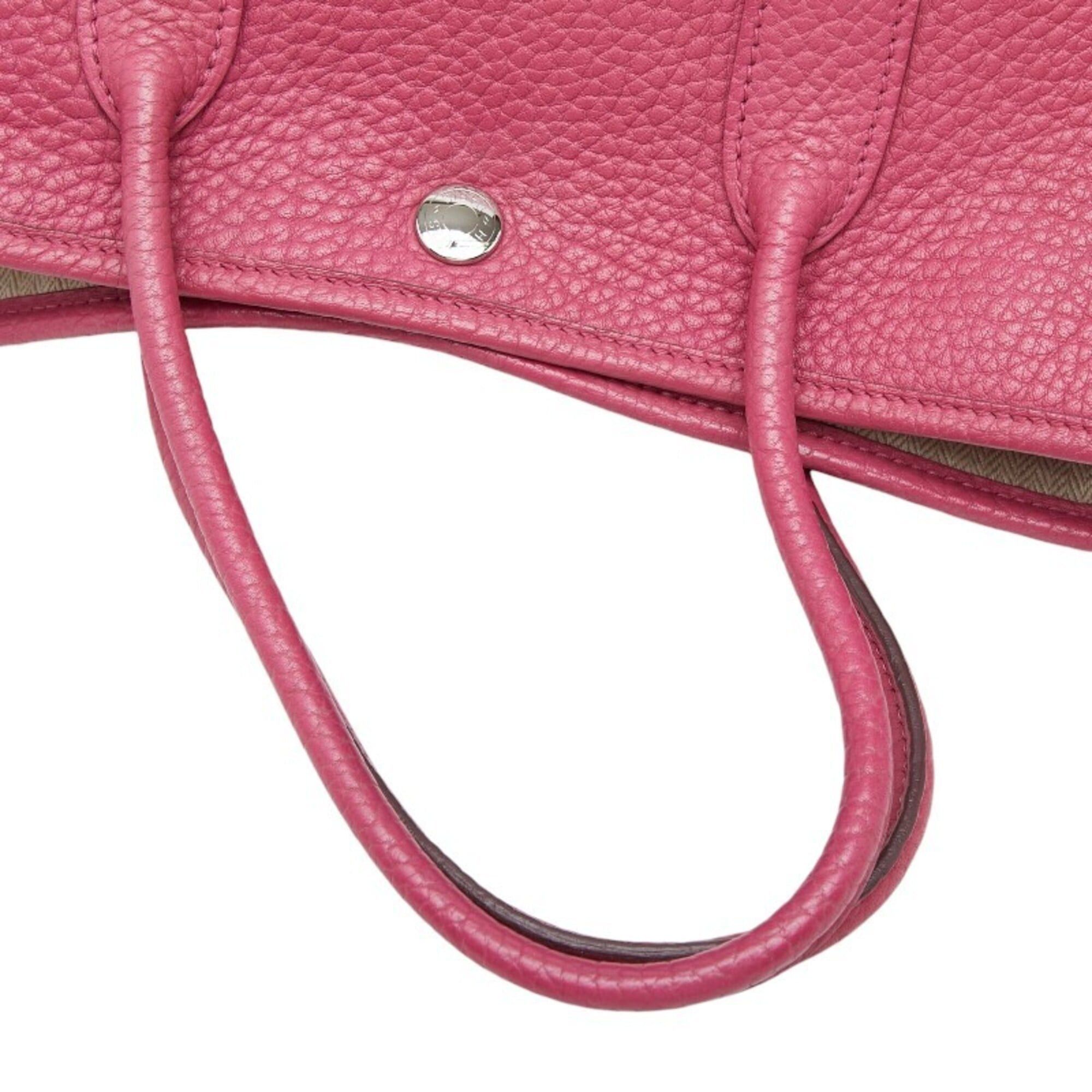 Hermes Hermes Garden Party TPM handbag, pink with silver hardware, Negonda leather, women's. Size ONE SIZE - 8 Thumbnail