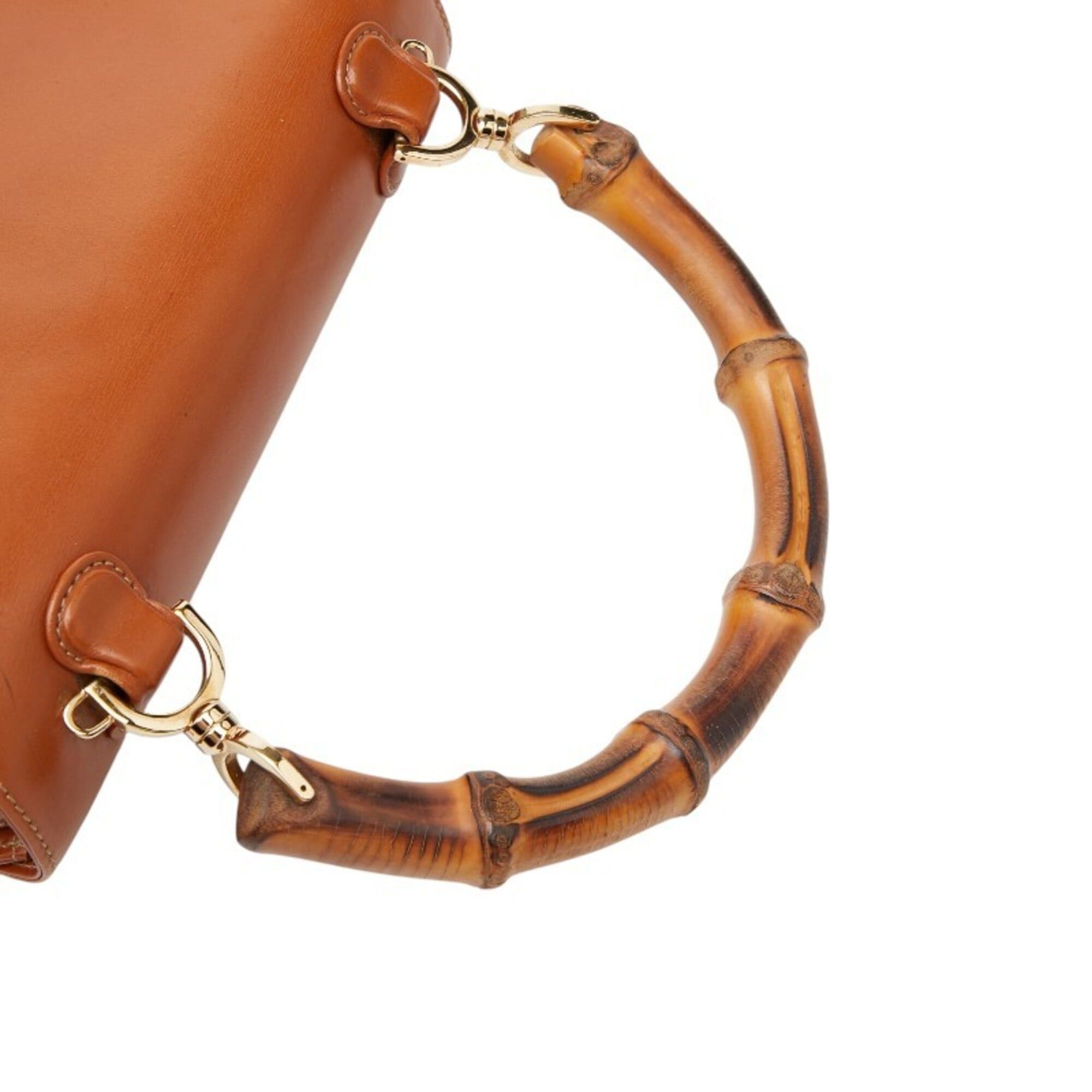 Gucci Gucci Old Bamboo Handbag Shoulder Bag 2WAY 000 1448 Brown Leather Women's GUCCI Size ONE SIZE - 8 Thumbnail