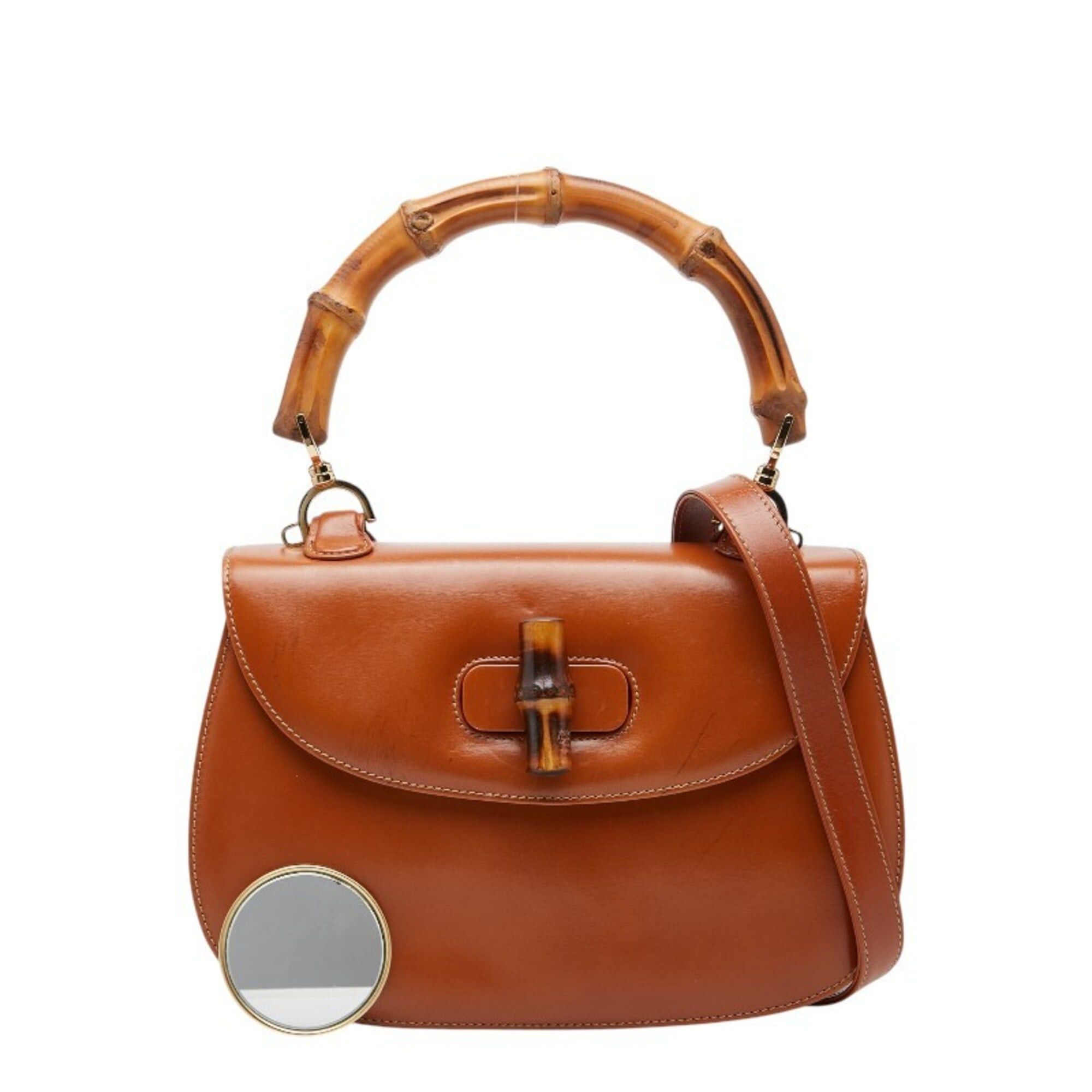 Gucci Gucci Old Bamboo Handbag Shoulder Bag 2WAY 000 1448 Brown Leather Women's GUCCI Size ONE SIZE - 13 Thumbnail