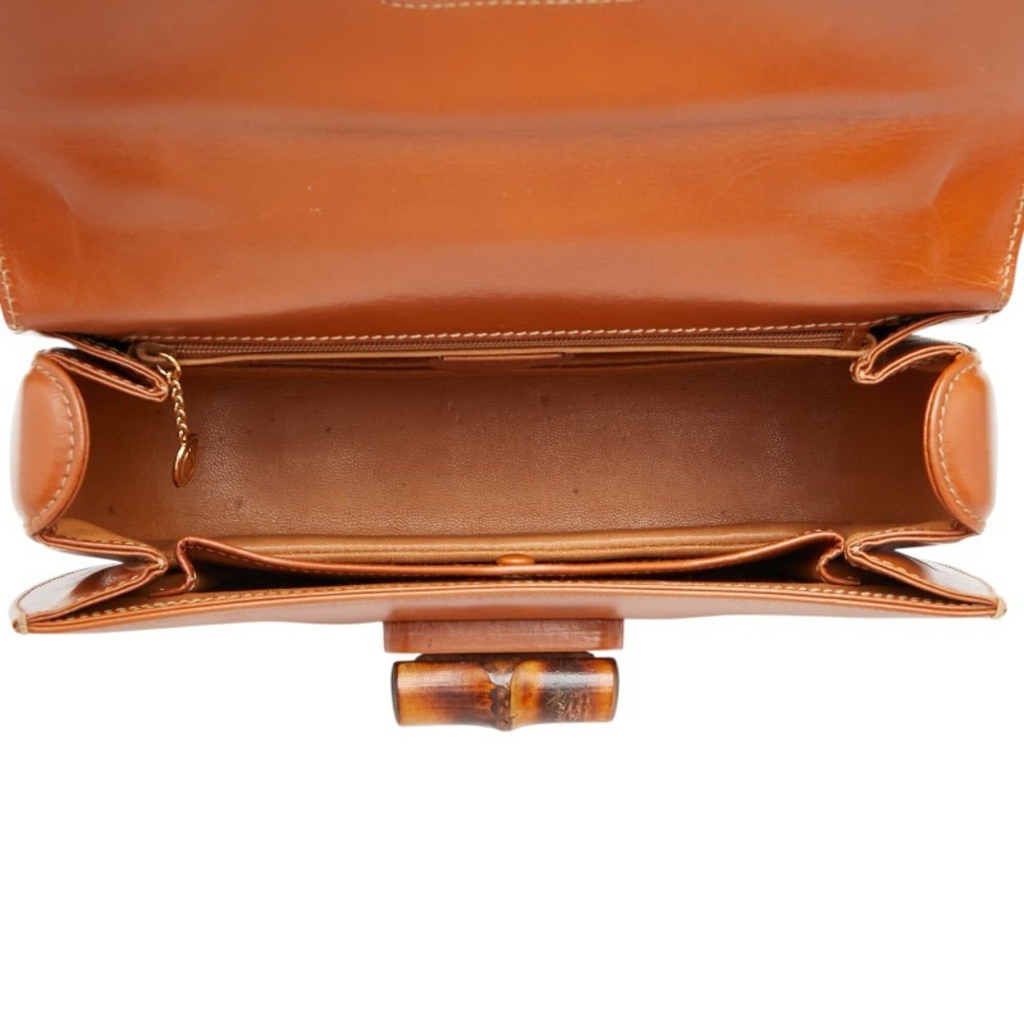 Gucci Gucci Old Bamboo Handbag Shoulder Bag 2WAY 000 1448 Brown Leather Women's GUCCI Size ONE SIZE - 9 Thumbnail