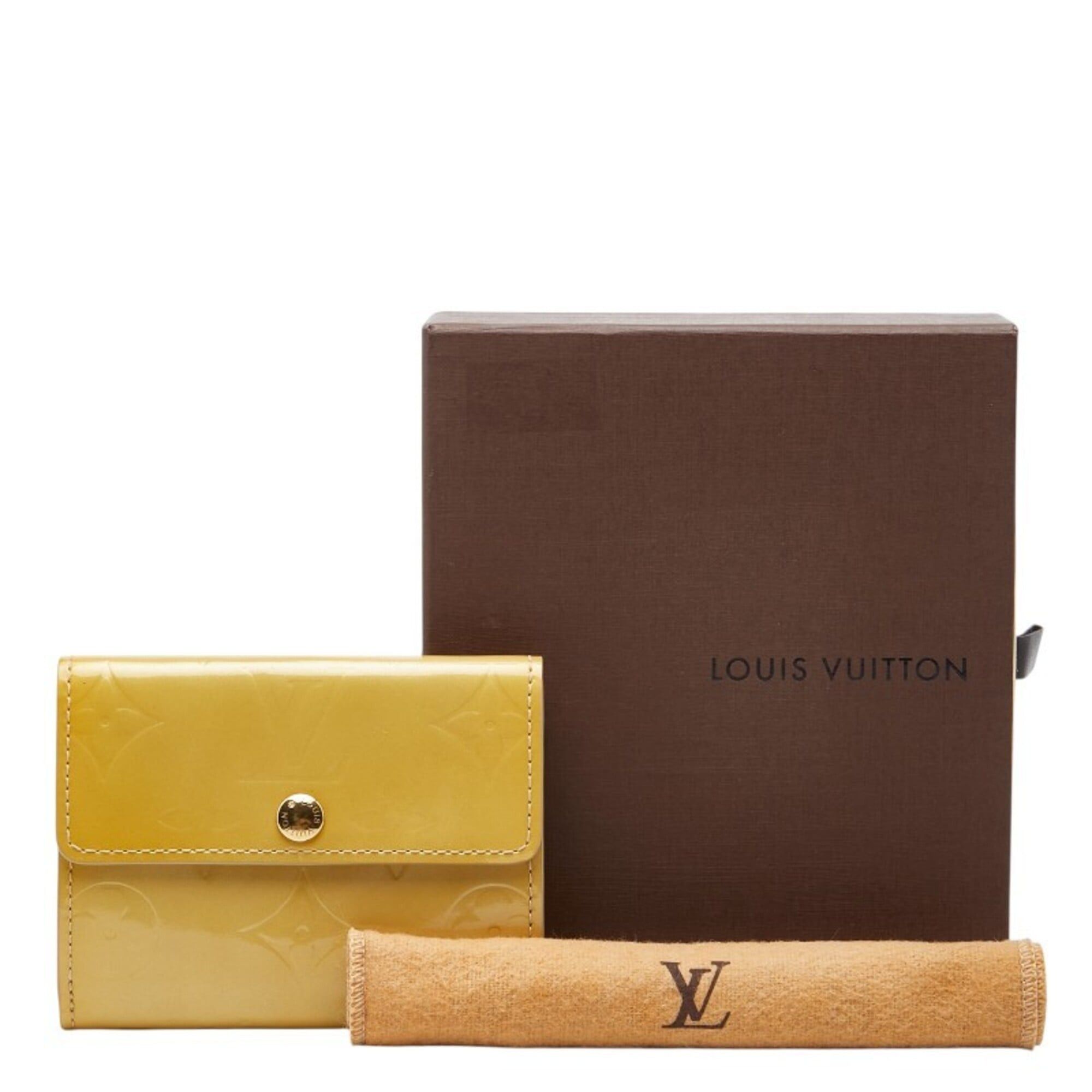 Louis Vuitton Louis Vuitton Monogram Vernis Portemonnaie Billet Carte Credit Bi-fold Wallet Compact M91170 Beige Patent Leather Women's LOUIS VUITTON Size ONE SIZE - 9 Thumbnail