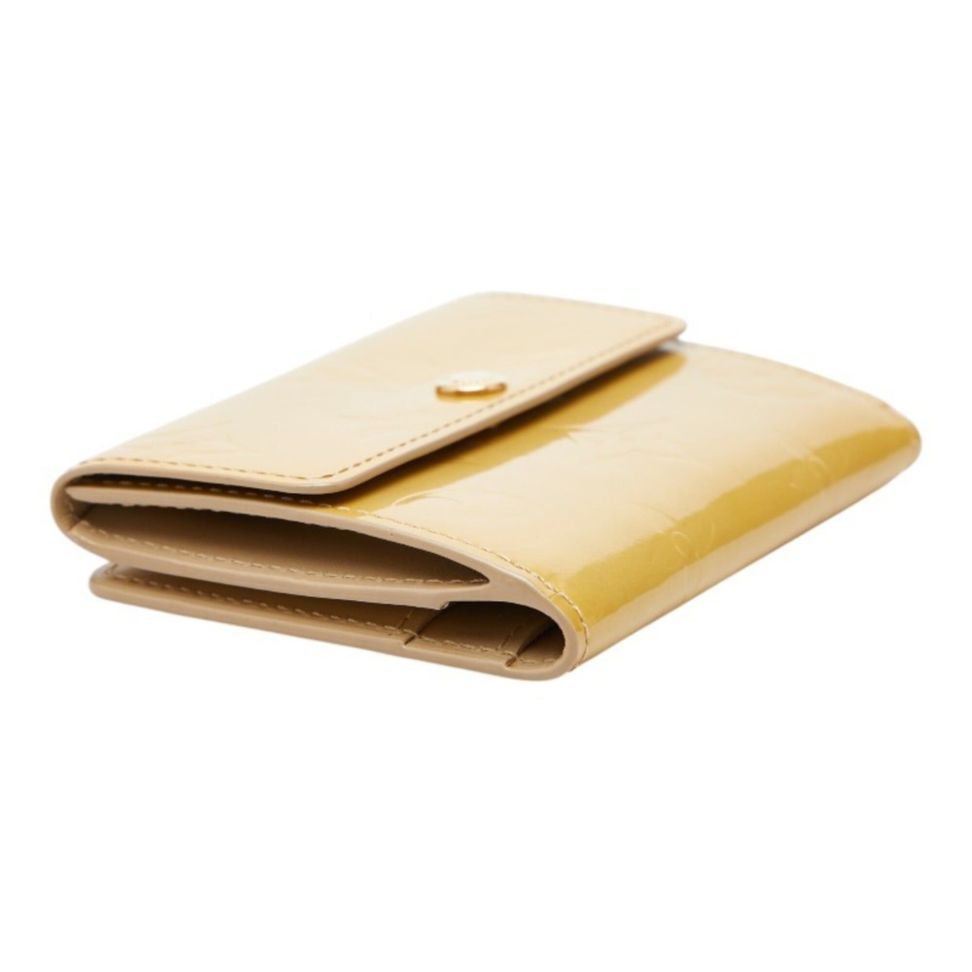 Louis Vuitton Louis Vuitton Monogram Vernis Portemonnaie Billet Carte Credit Bi-fold Wallet Compact M91170 Beige Patent Leather Women's LOUIS VUITTON Size ONE SIZE - 4 Thumbnail