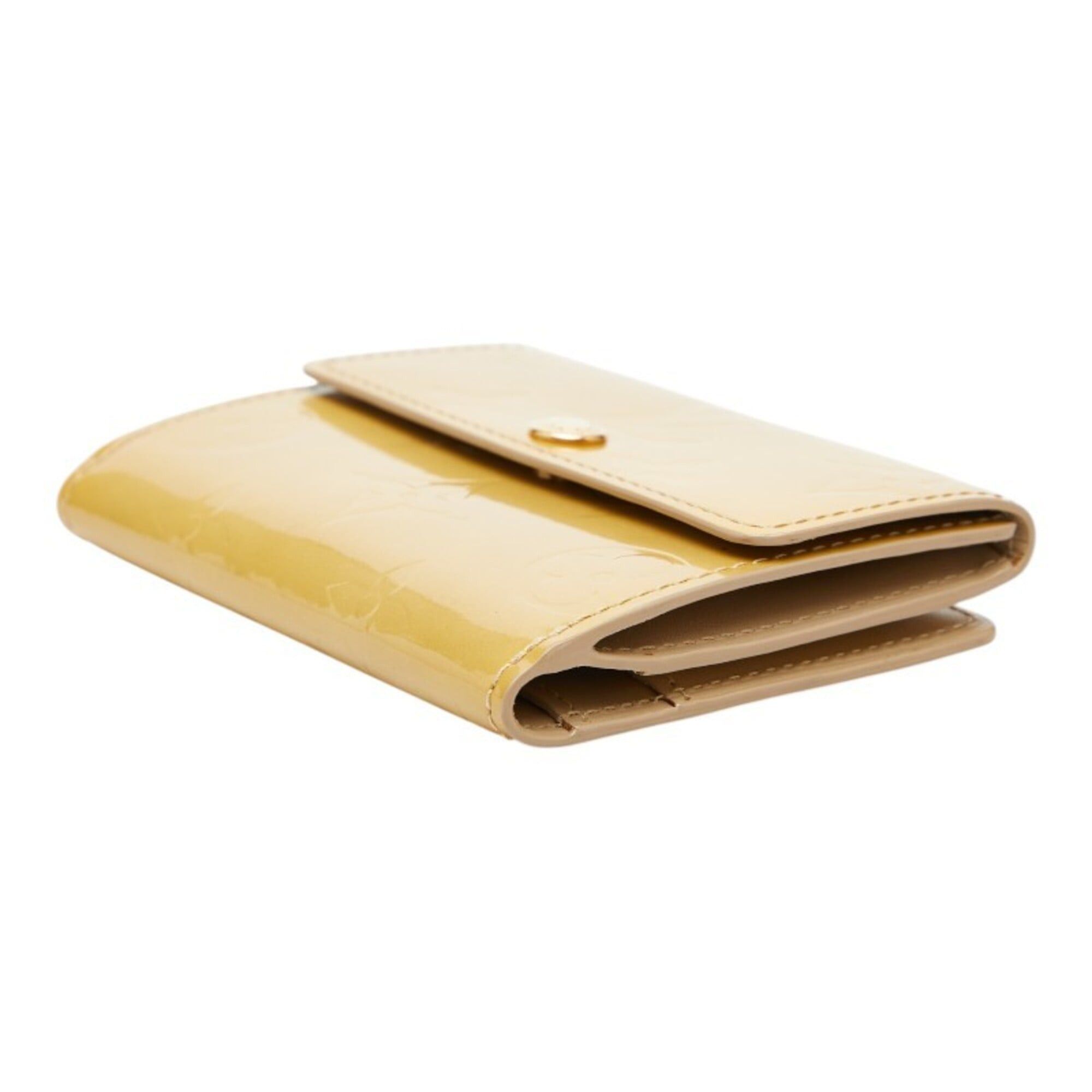 Louis Vuitton Louis Vuitton Monogram Vernis Portemonnaie Billet Carte Credit Bi-fold Wallet Compact M91170 Beige Patent Leather Women's LOUIS VUITTON Size ONE SIZE - 3 Thumbnail