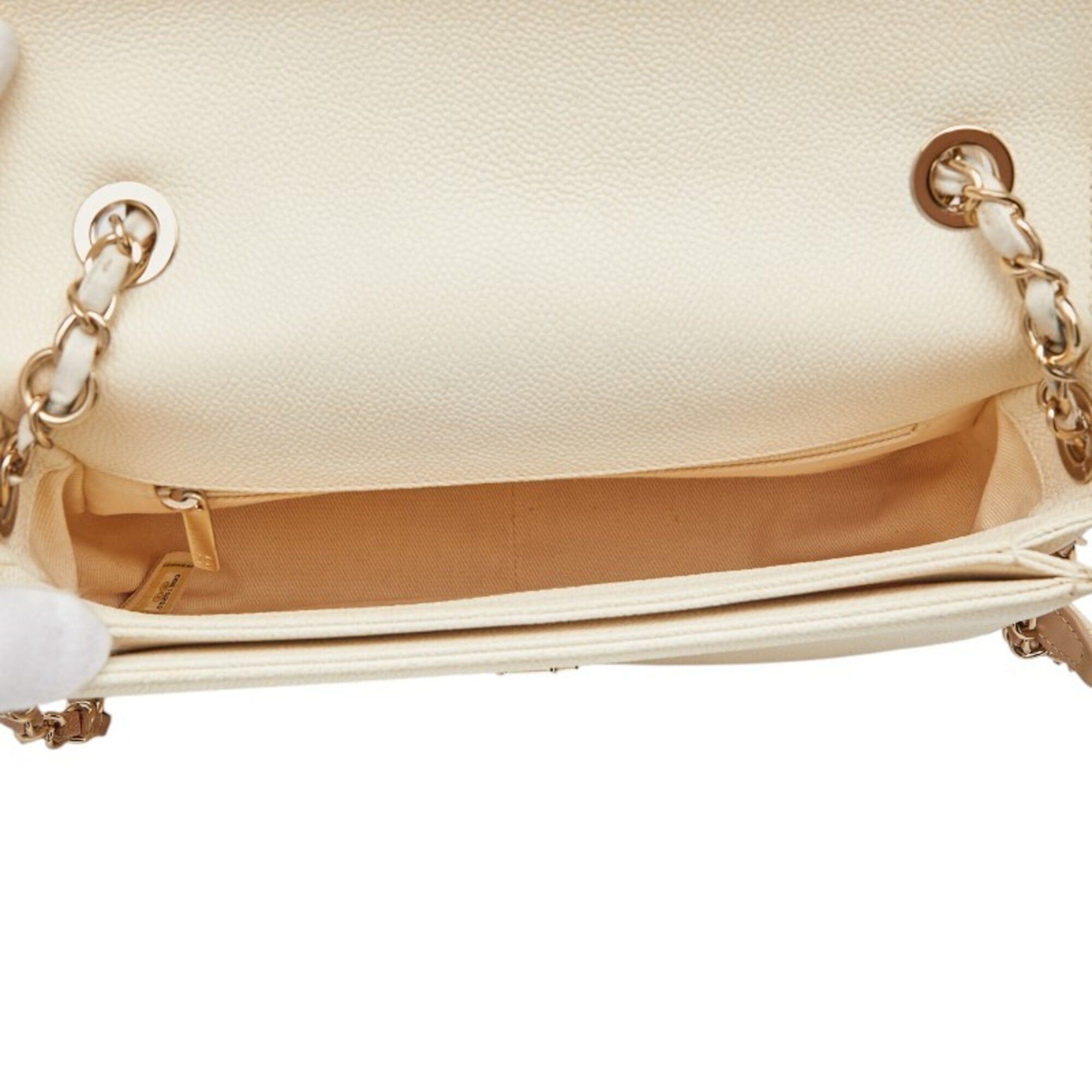 Chanel Chanel Matelassé Coco Mark Top Handle Chain Shoulder Bag, Beige, Gold Hardware, Caviar Leather, Women's. Size ONE SIZE - 8 Thumbnail