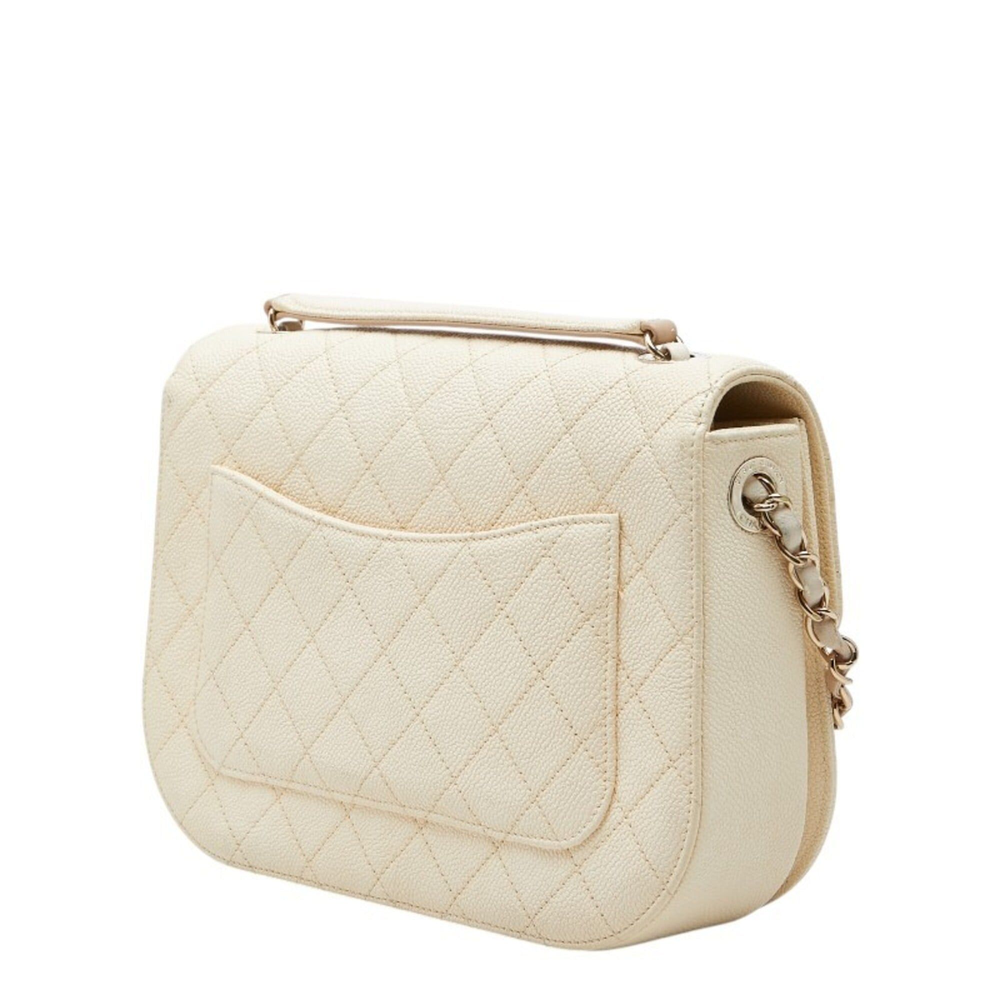 Chanel Chanel Matelassé Coco Mark Top Handle Chain Shoulder Bag, Beige, Gold Hardware, Caviar Leather, Women's. Size ONE SIZE - 2 Thumbnail