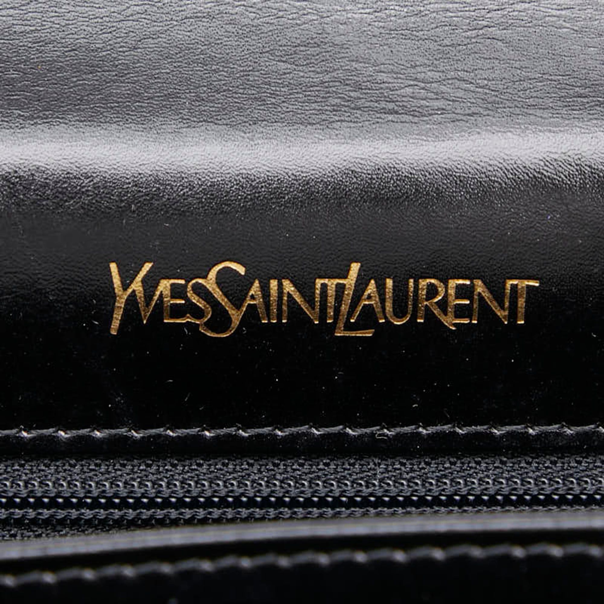 Saint Laurent Paris Saint Laurent Shoulder Bag, Black/Navy Leather, Karakul, Women's. Size ONE SIZE - 9 Thumbnail