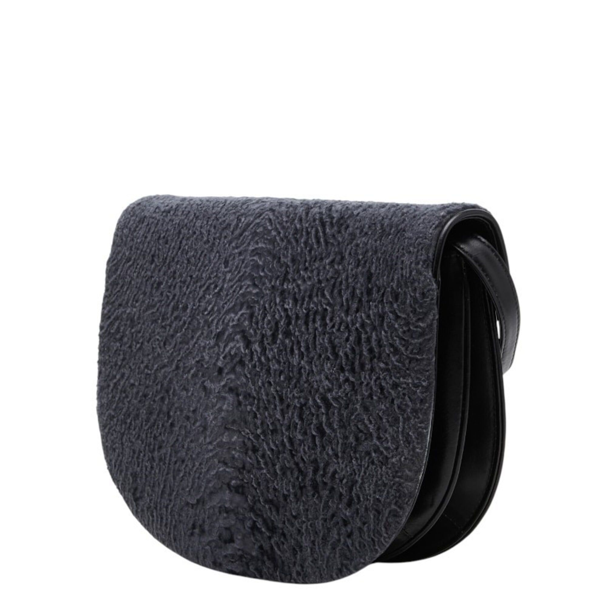 Saint Laurent Paris Saint Laurent Shoulder Bag, Black/Navy Leather, Karakul, Women's. Size ONE SIZE - 2 Thumbnail