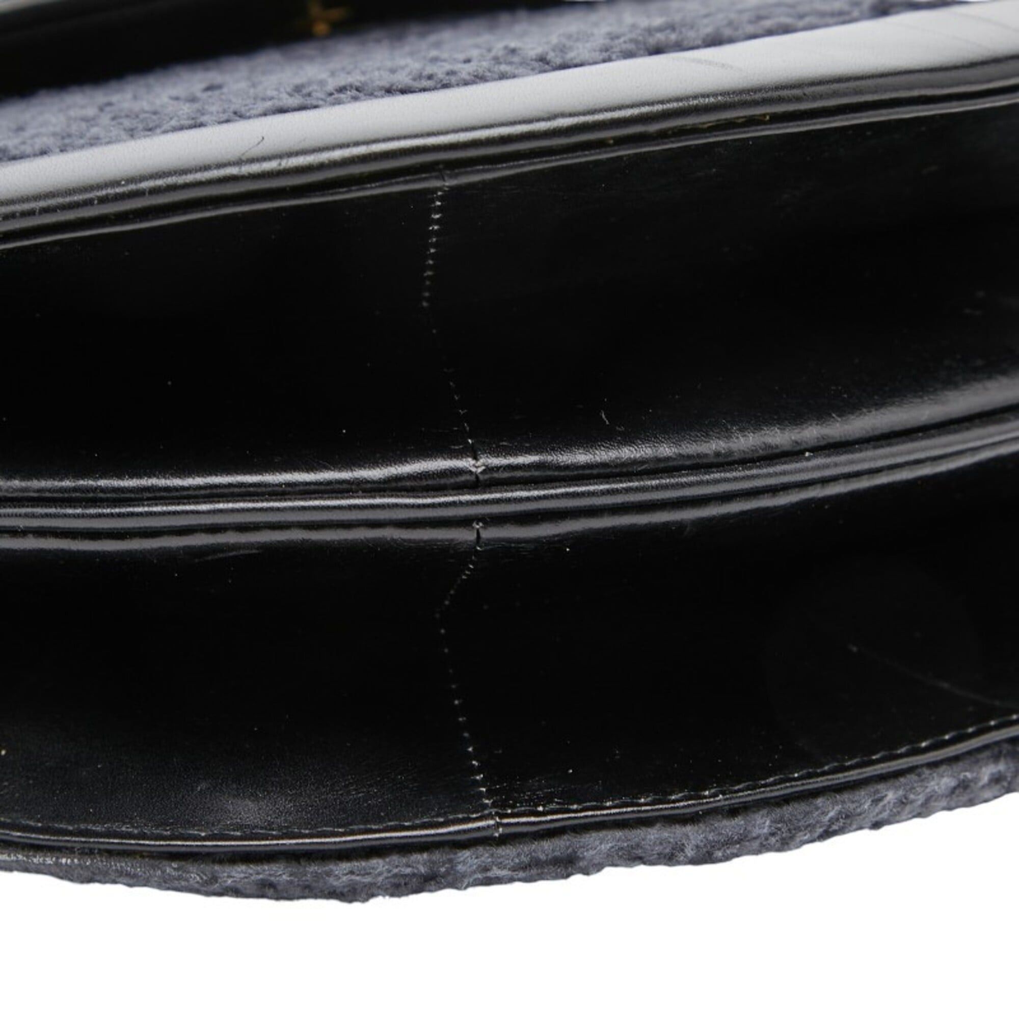 Saint Laurent Paris Saint Laurent Shoulder Bag, Black/Navy Leather, Karakul, Women's. Size ONE SIZE - 5 Thumbnail