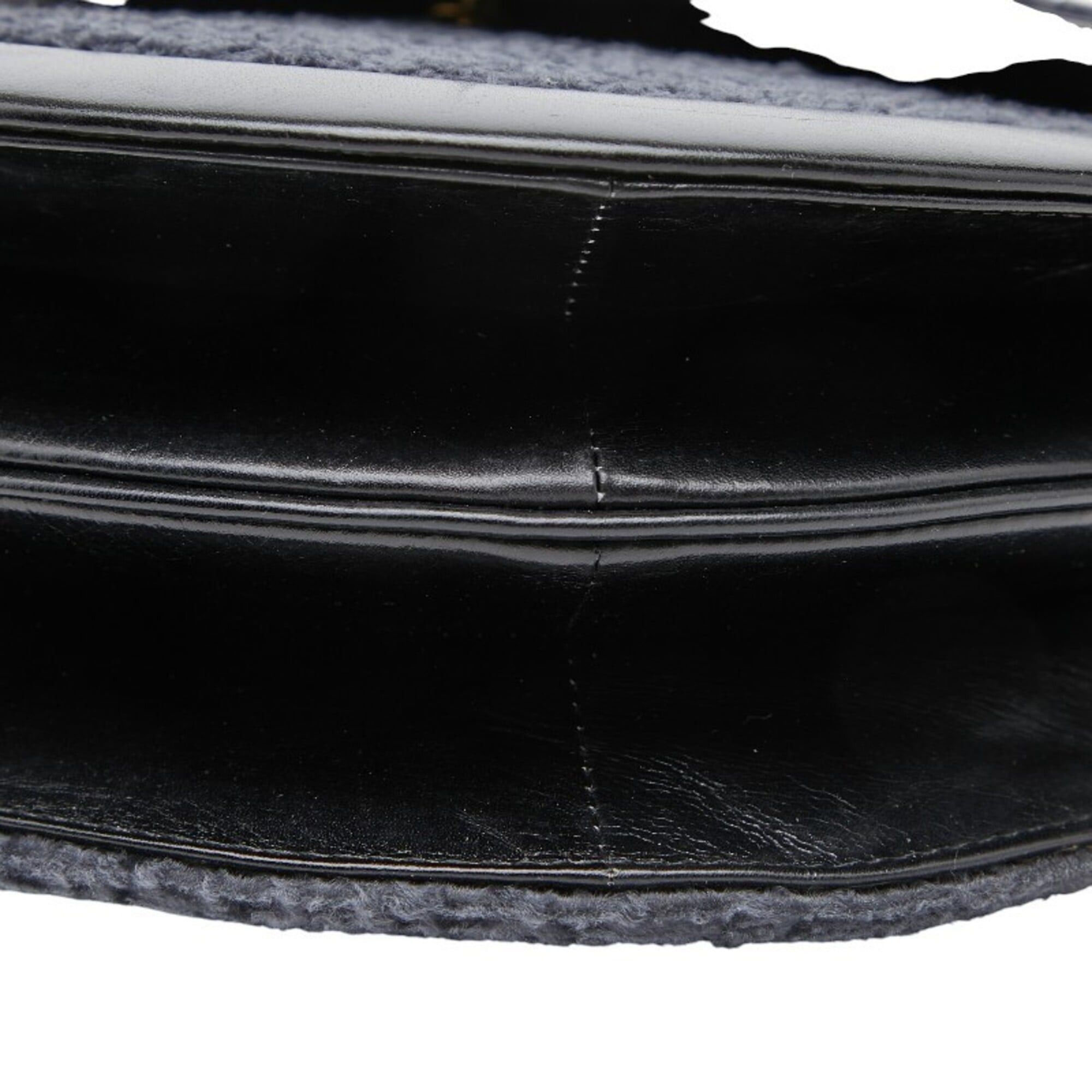 Saint Laurent Paris Saint Laurent Shoulder Bag, Black/Navy Leather, Karakul, Women's. Size ONE SIZE - 4 Thumbnail