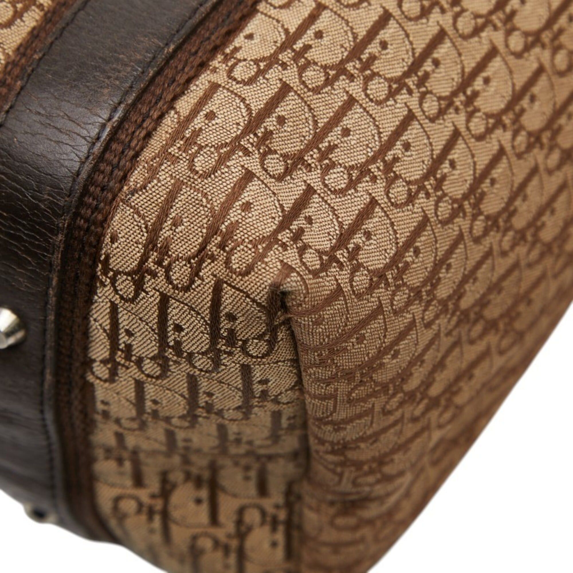 Dior Christian Dior Dior Trotter Street Chic Tote Bag Handbag Beige Brown Leather Canvas Women's Size ONE SIZE - 4 Thumbnail
