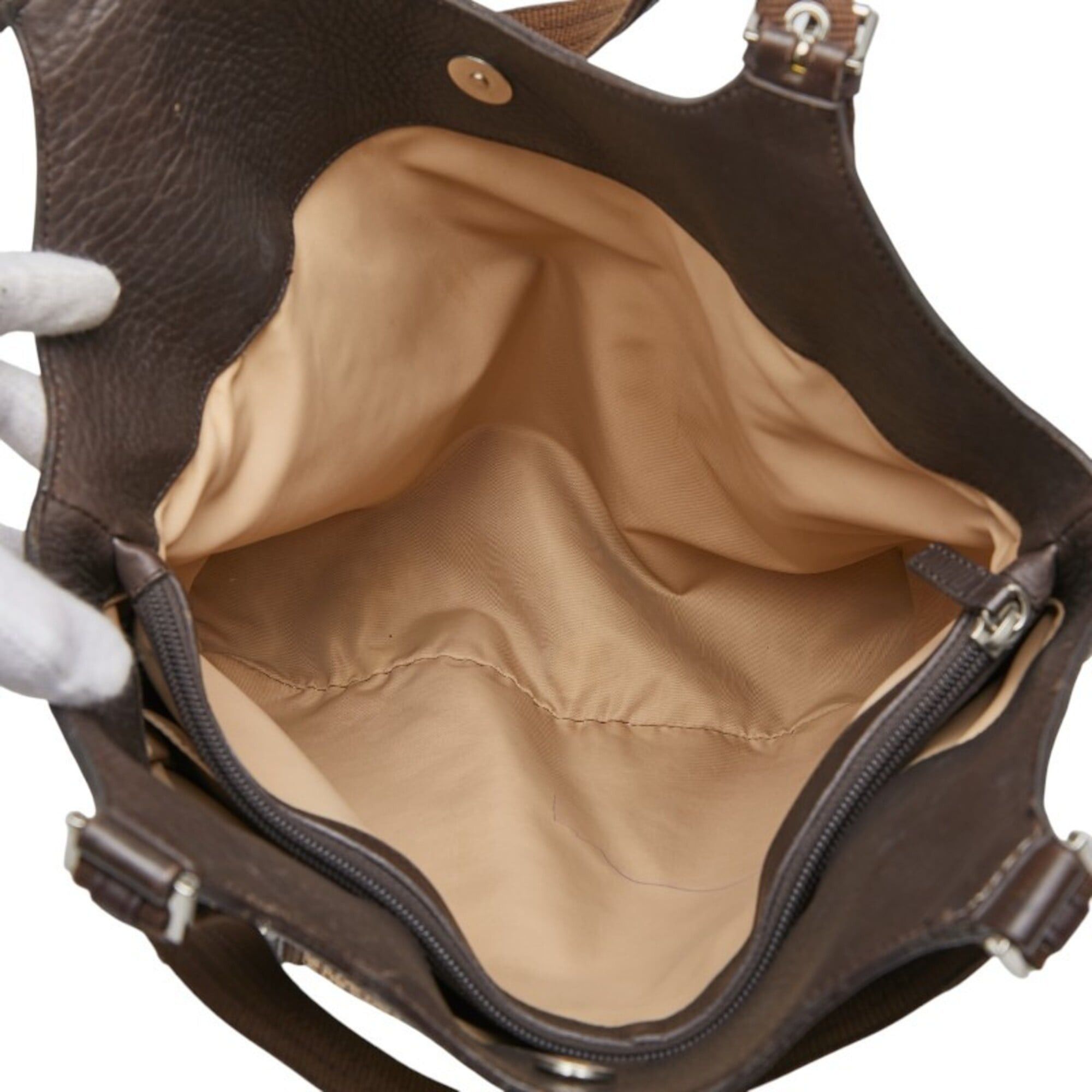 Dior Christian Dior Dior Trotter Street Chic Tote Bag Handbag Beige Brown Leather Canvas Women's Size ONE SIZE - 11 Thumbnail