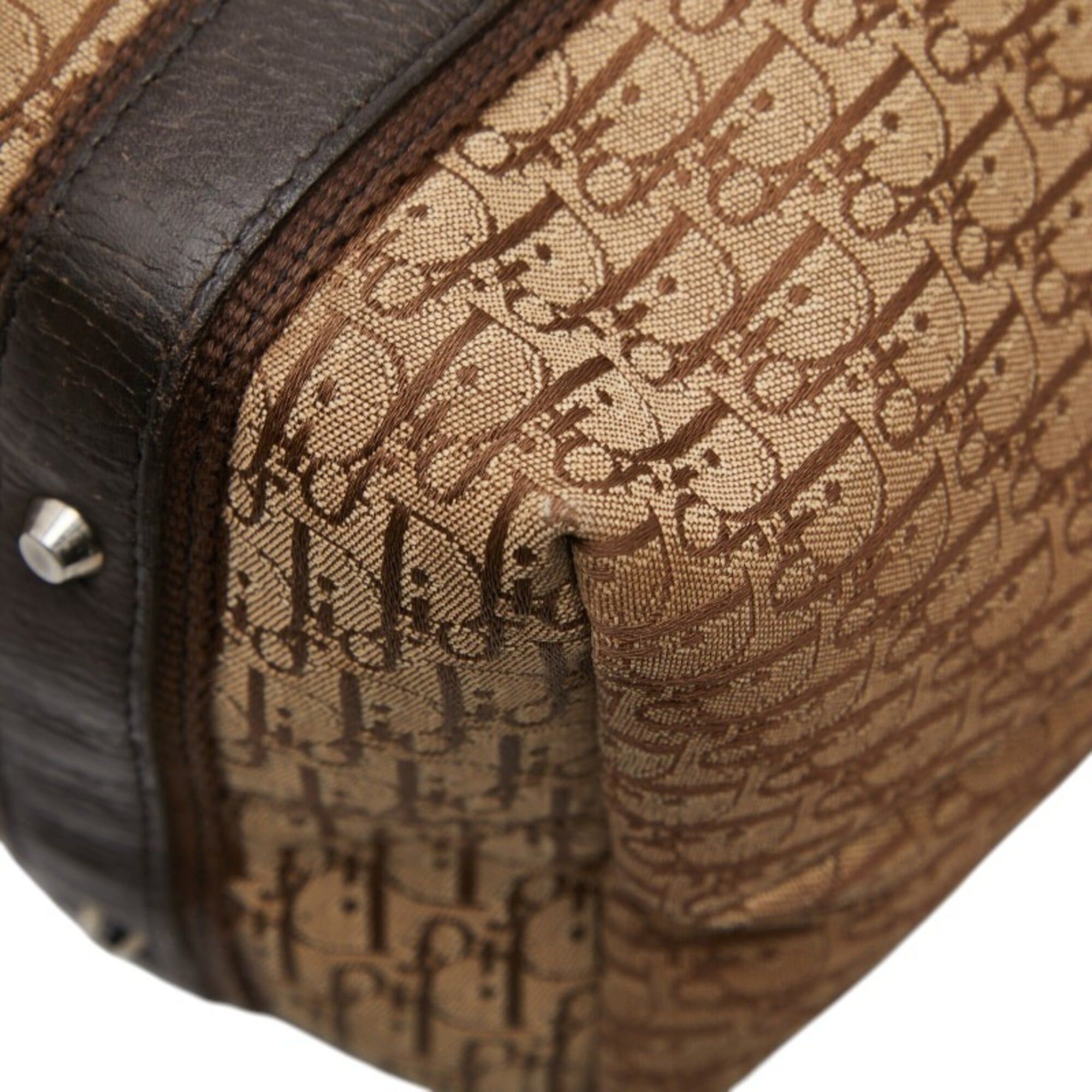 Dior Christian Dior Dior Trotter Street Chic Tote Bag Handbag Beige Brown Leather Canvas Women's Size ONE SIZE - 6 Thumbnail
