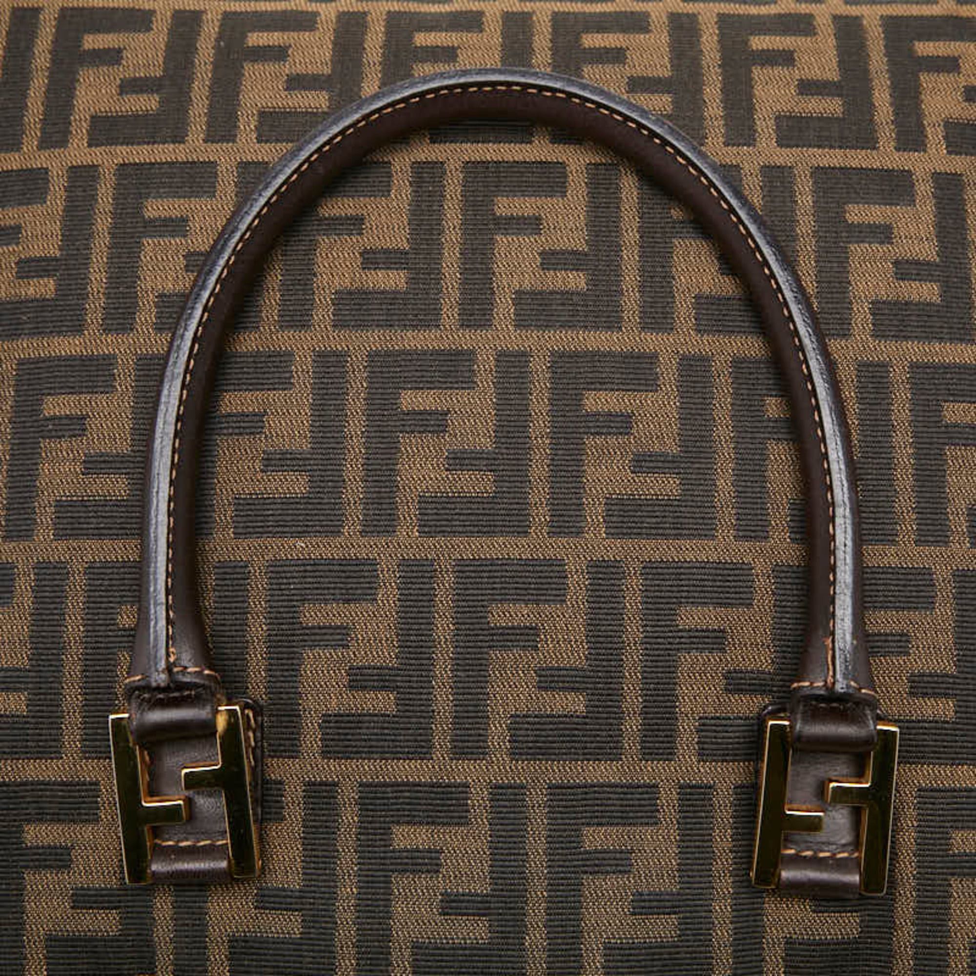 Fendi Fendi Zucca handbag, beige and black canvas, women's. Size ONE SIZE - 8 Thumbnail