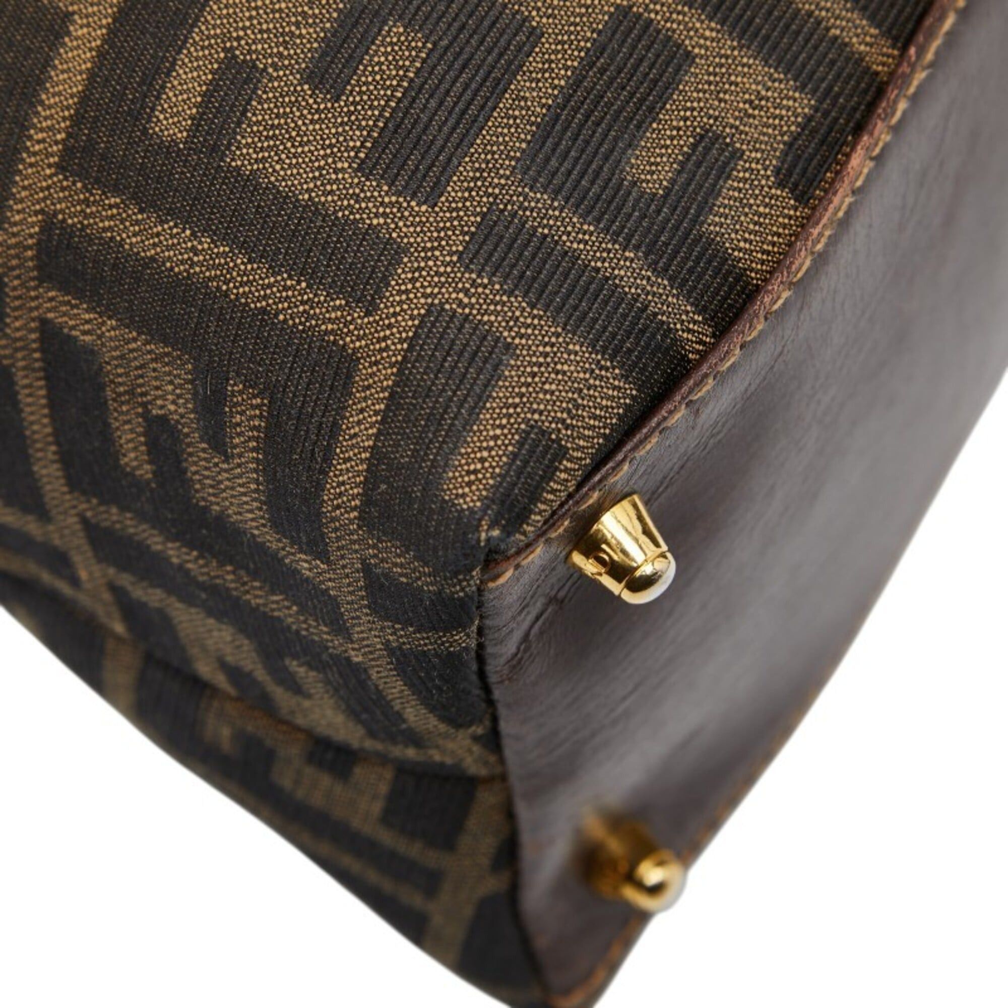 Fendi Fendi Zucca handbag, beige and black canvas, women's. Size ONE SIZE - 5 Thumbnail