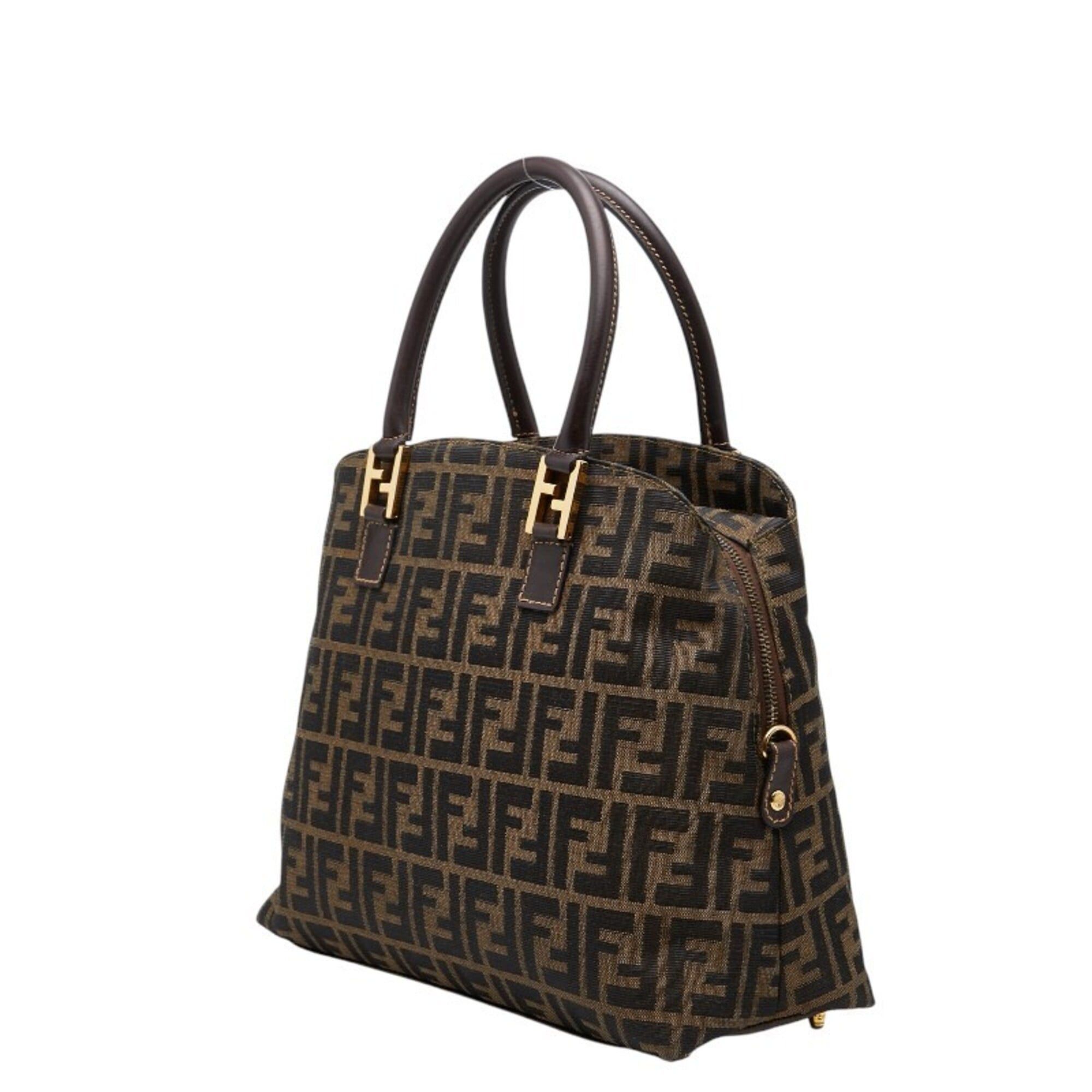 Fendi Fendi Zucca handbag, beige and black canvas, women's. Size ONE SIZE - 2 Thumbnail