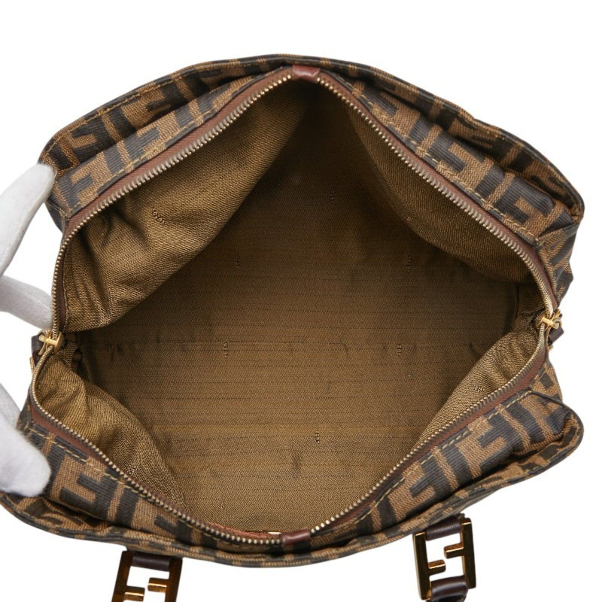 Fendi Fendi Zucca handbag, beige and black canvas, women's. Size ONE SIZE - 10 Thumbnail