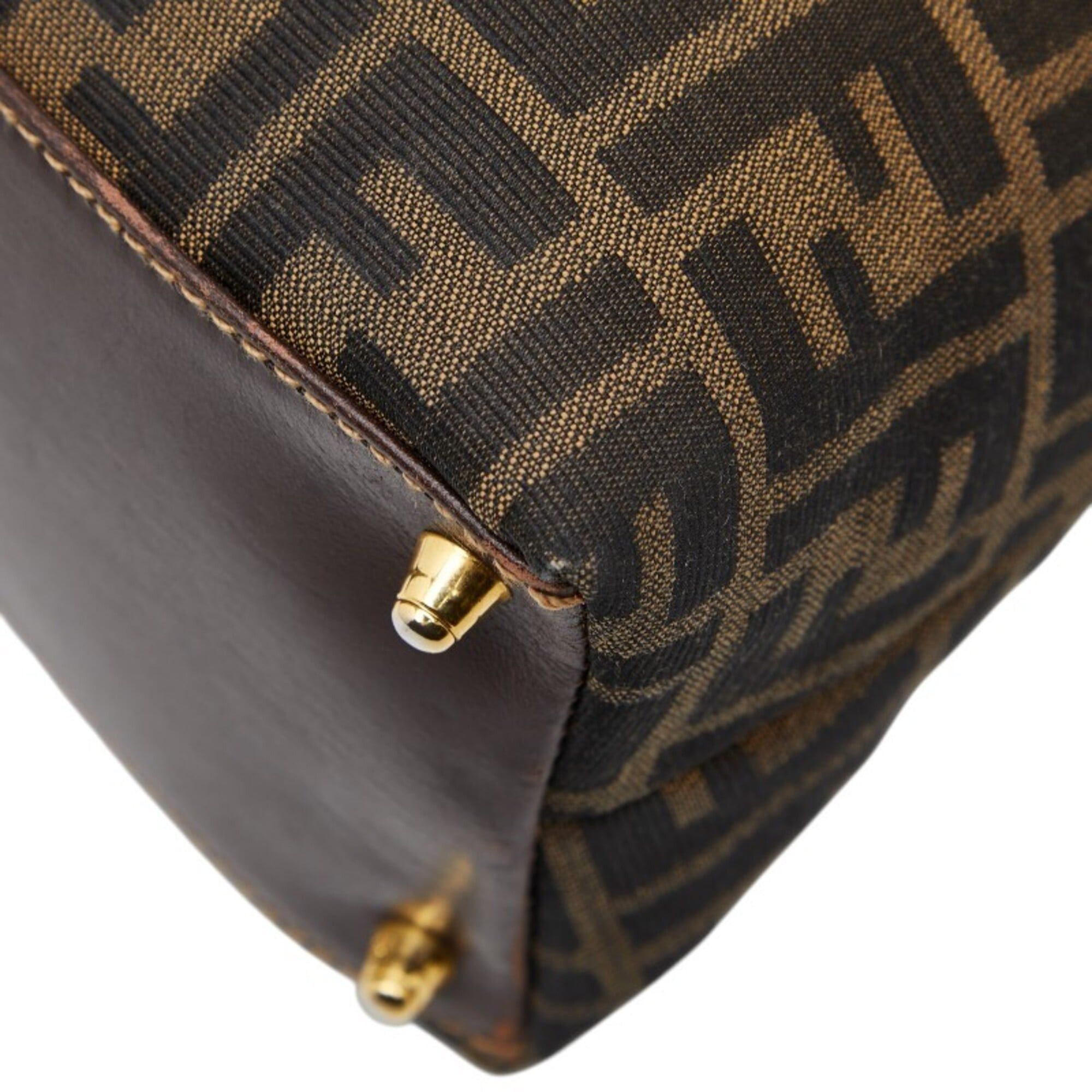 Fendi Fendi Zucca handbag, beige and black canvas, women's. Size ONE SIZE - 4 Thumbnail