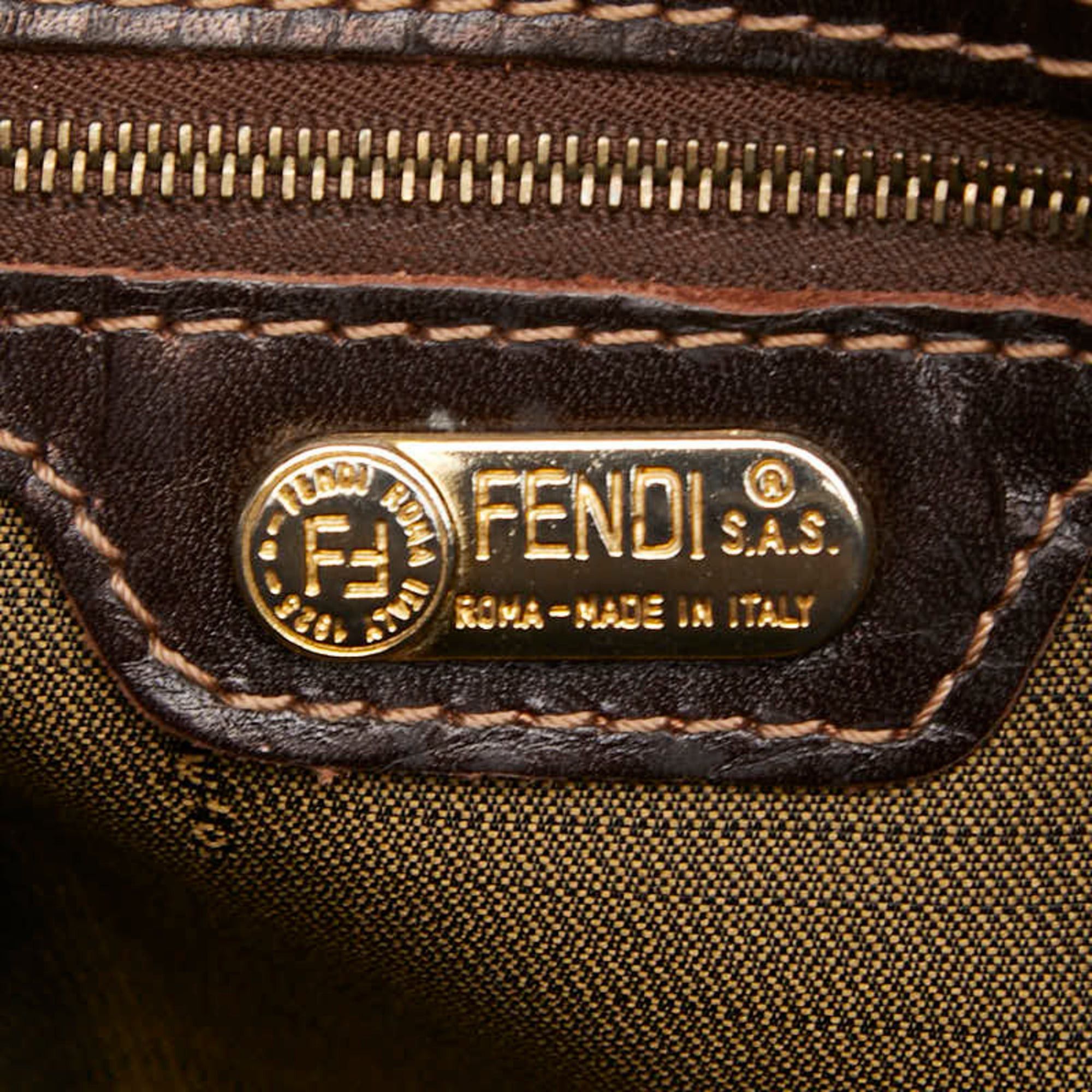 Fendi Fendi Zucca handbag, beige and black canvas, women's. Size ONE SIZE - 13 Thumbnail