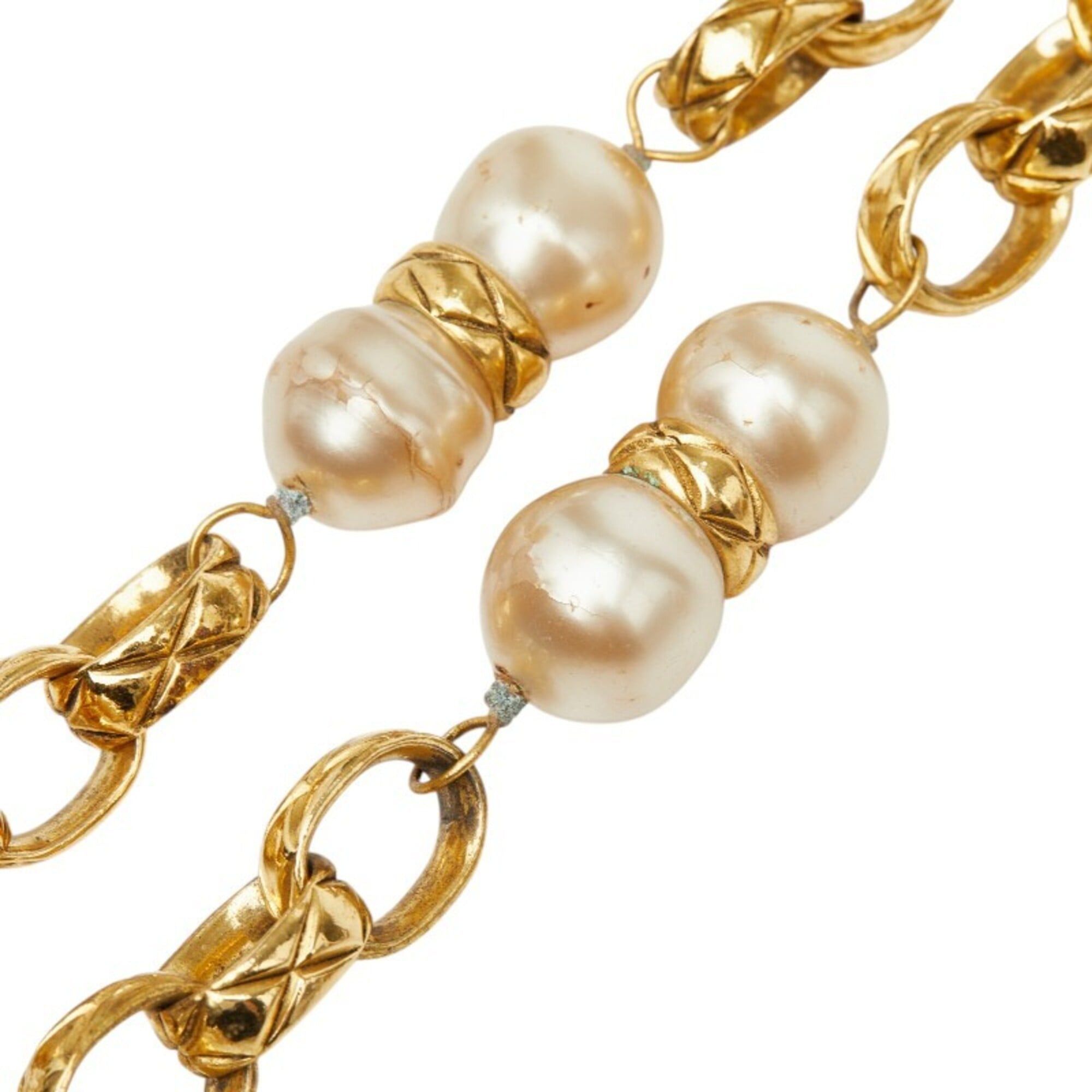 Chanel Chanel Chain Necklace, 23 Stamp, Gold, Faux Pearl, Plated, Women's. Size ONE SIZE - 6 Thumbnail