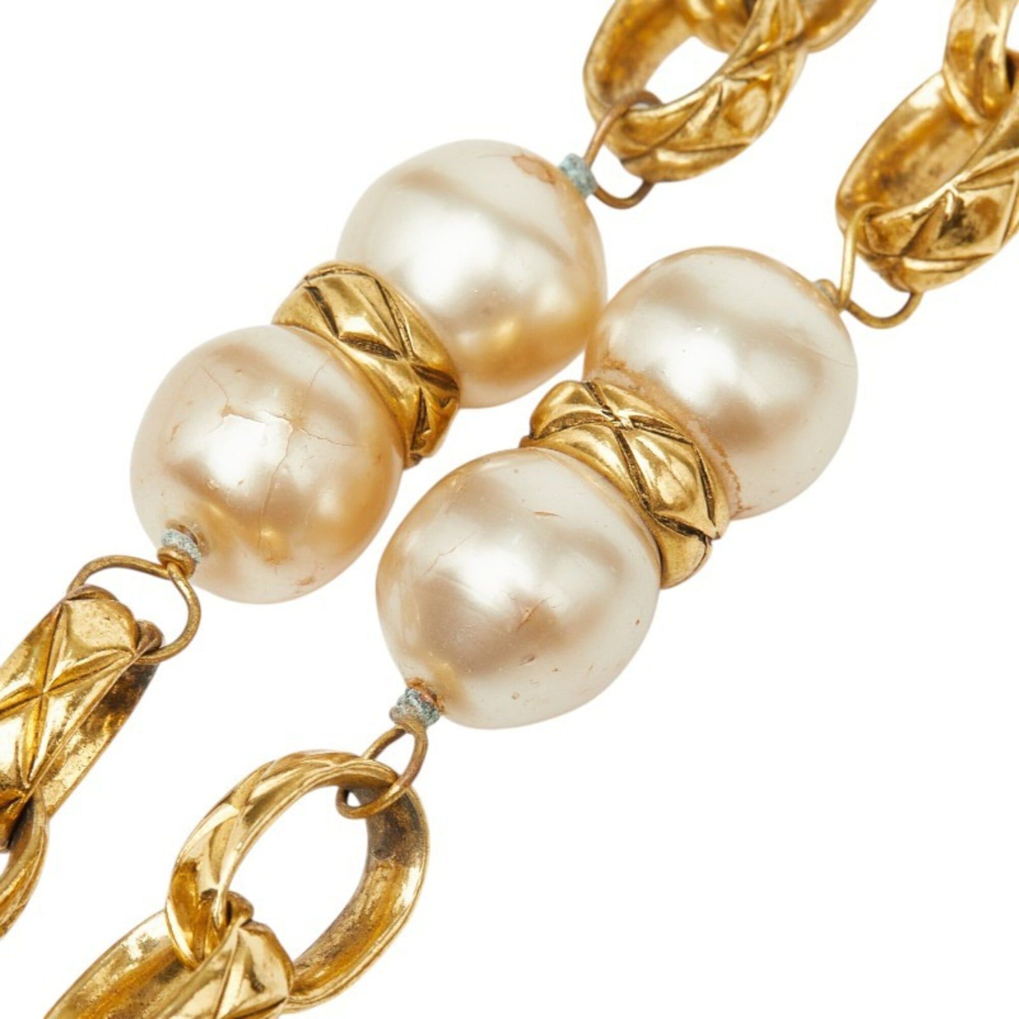 Chanel Chanel Chain Necklace, 23 Stamp, Gold, Faux Pearl, Plated, Women's. Size ONE SIZE - 5 Thumbnail