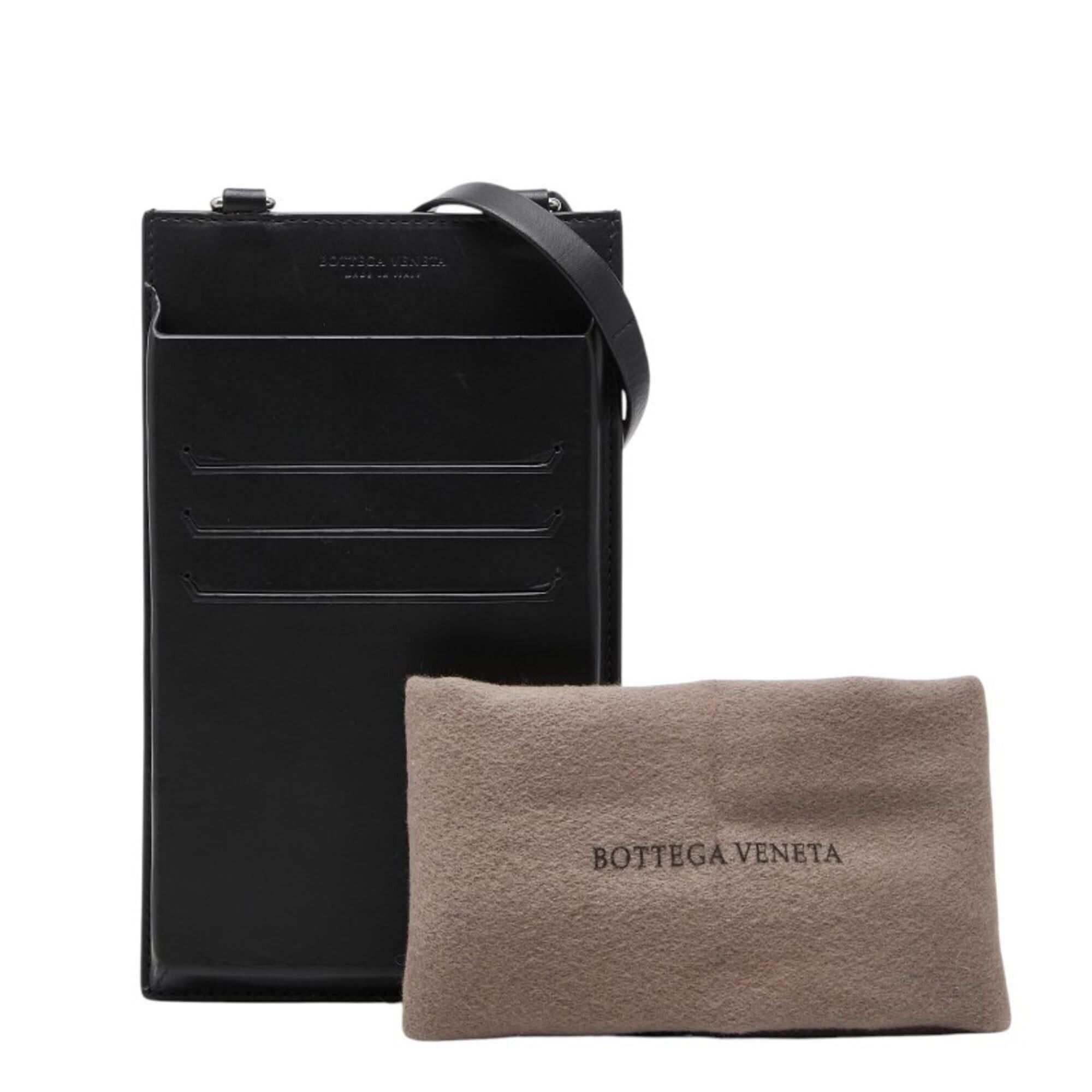 Bottega Veneta Bottega Veneta Intrecciato Perforated Smartphone Bag Shoulder Black Blue Leather Women's BOTTEGAVENETA Size ONE SIZE - 9 Thumbnail